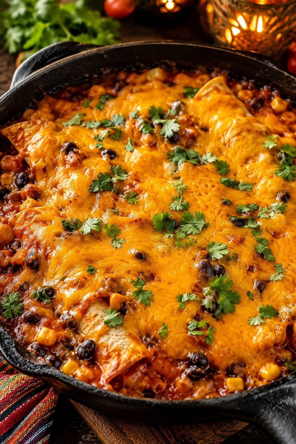 Skillet Black Bean Enchiladas