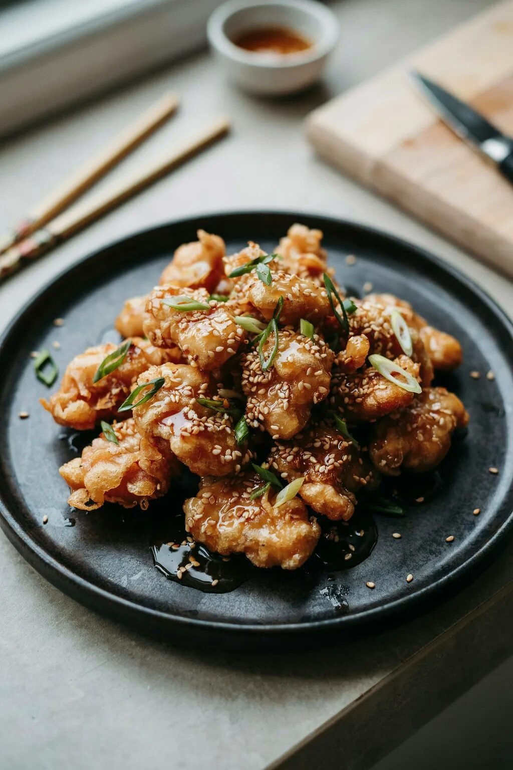Sticky Garlic Sesame Chicken