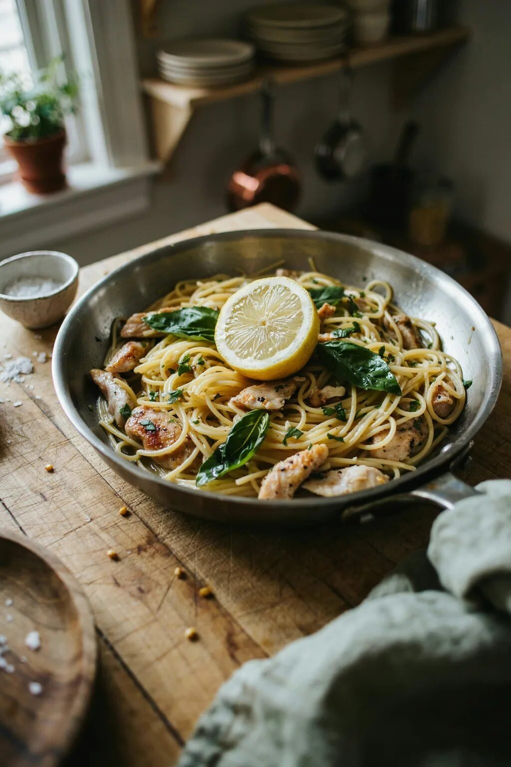 One-Pan Lemon Chicken Spaghetti