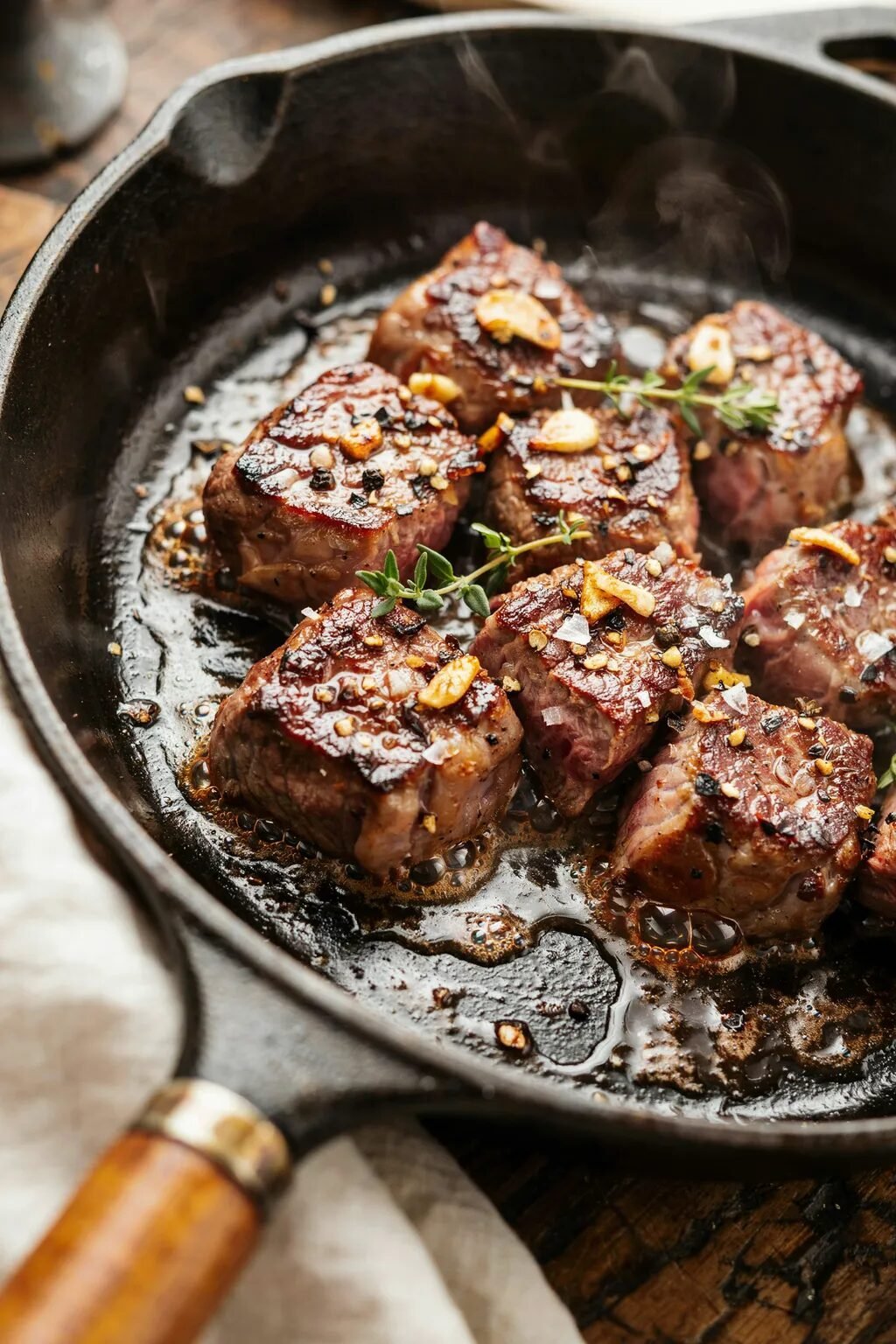 Pan Seared Steak Bites