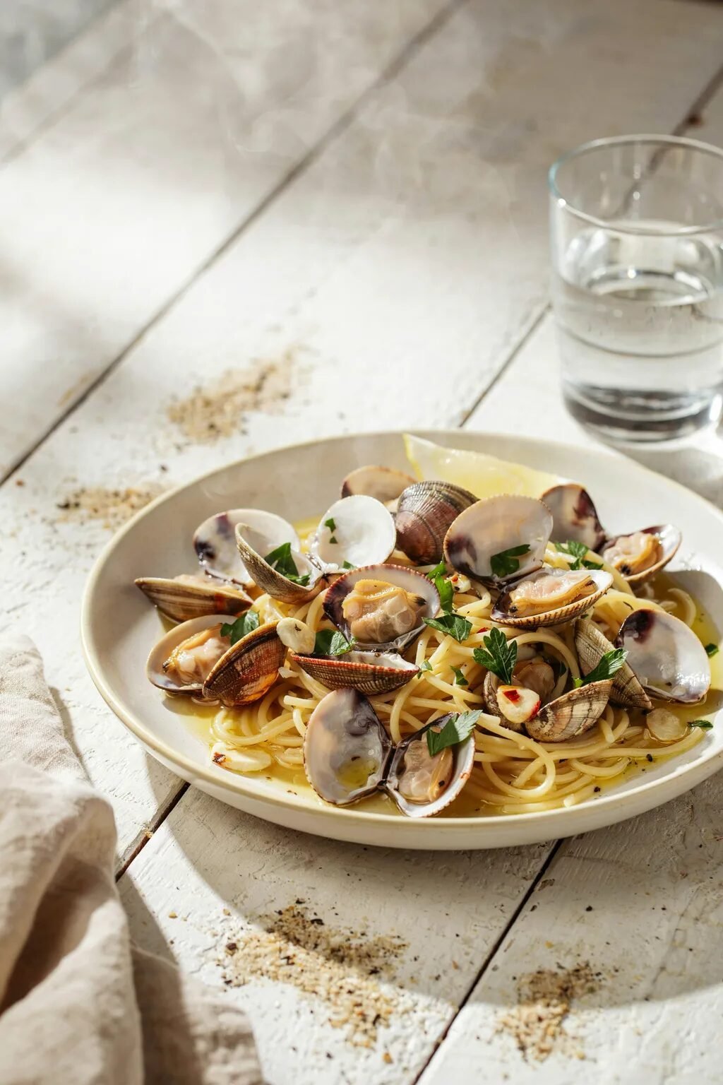 White Wine Clam Spaghetti