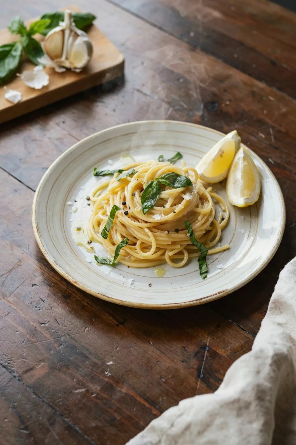 Lemon Basil Garlic Pasta