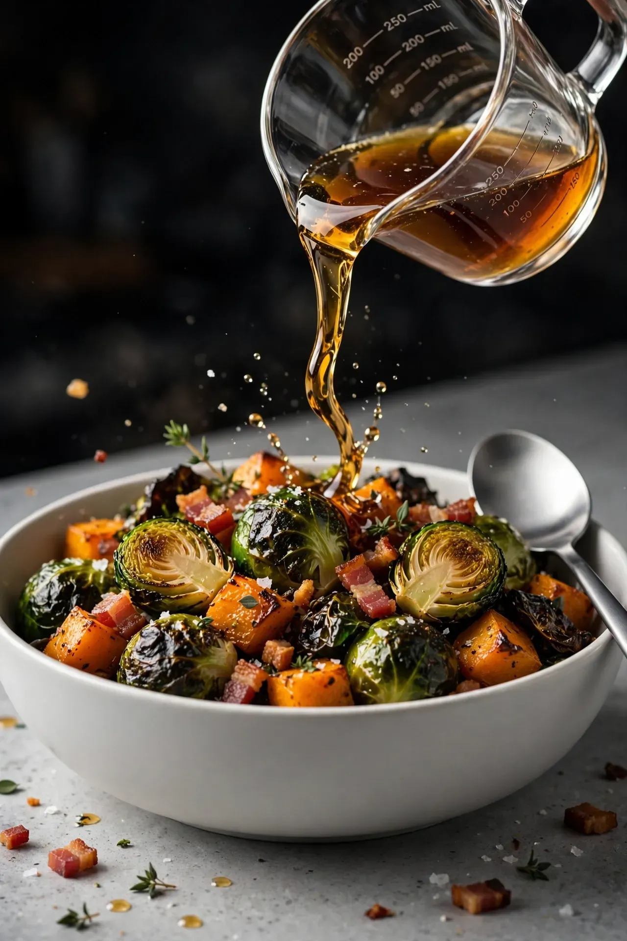 Maple Bacon Brussels Sprouts and Squash