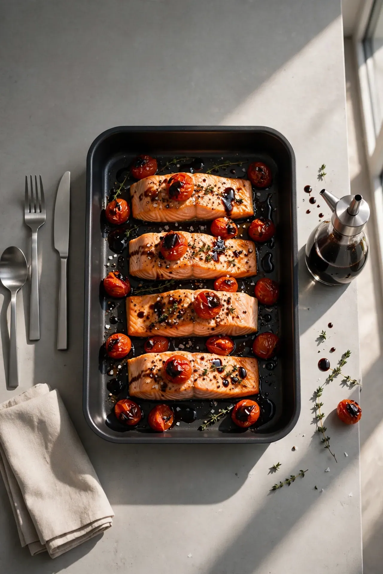 Balsamic Glazed Salmon with Tomatoes