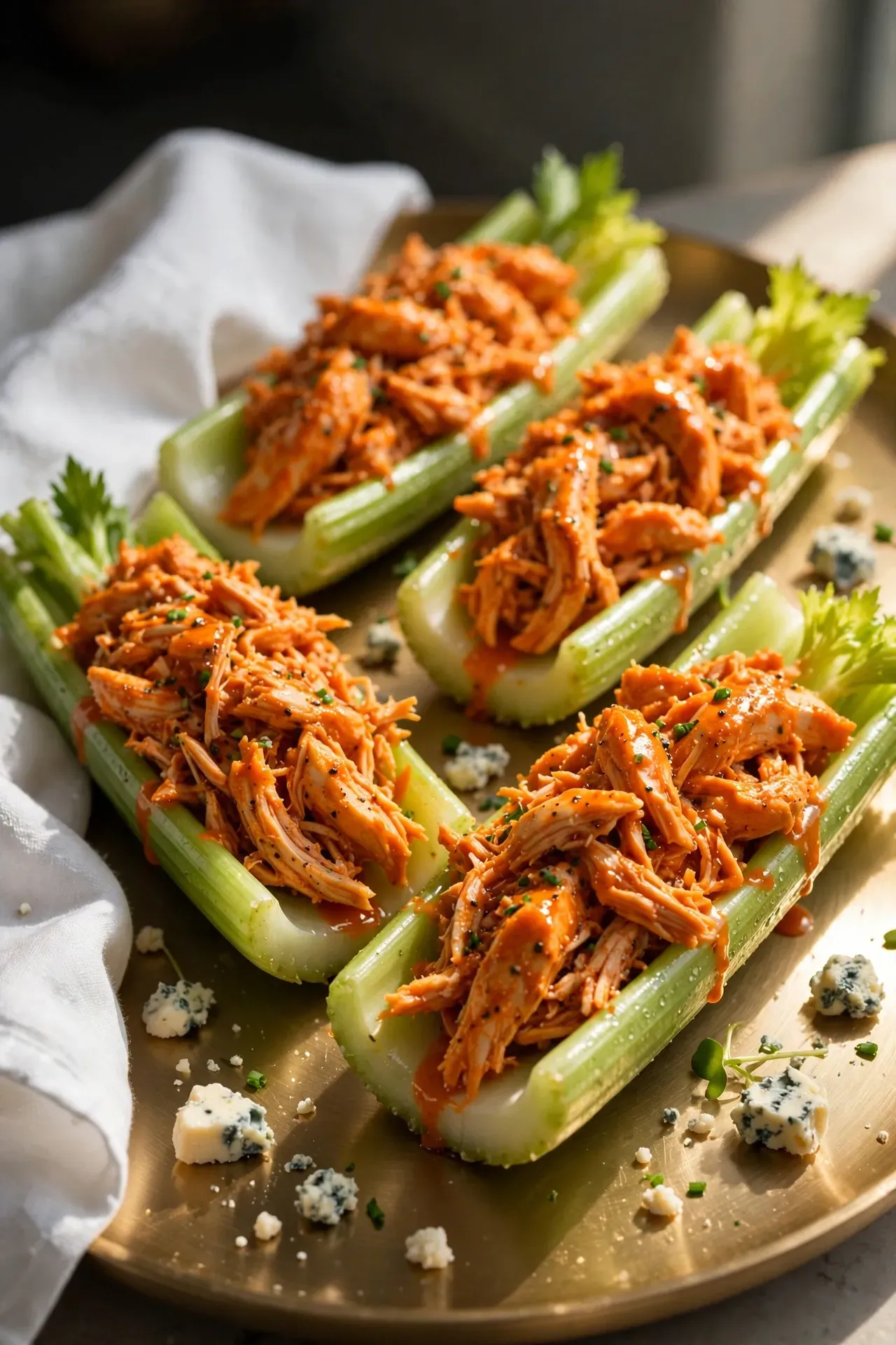 Buffalo Chicken Celery Boats