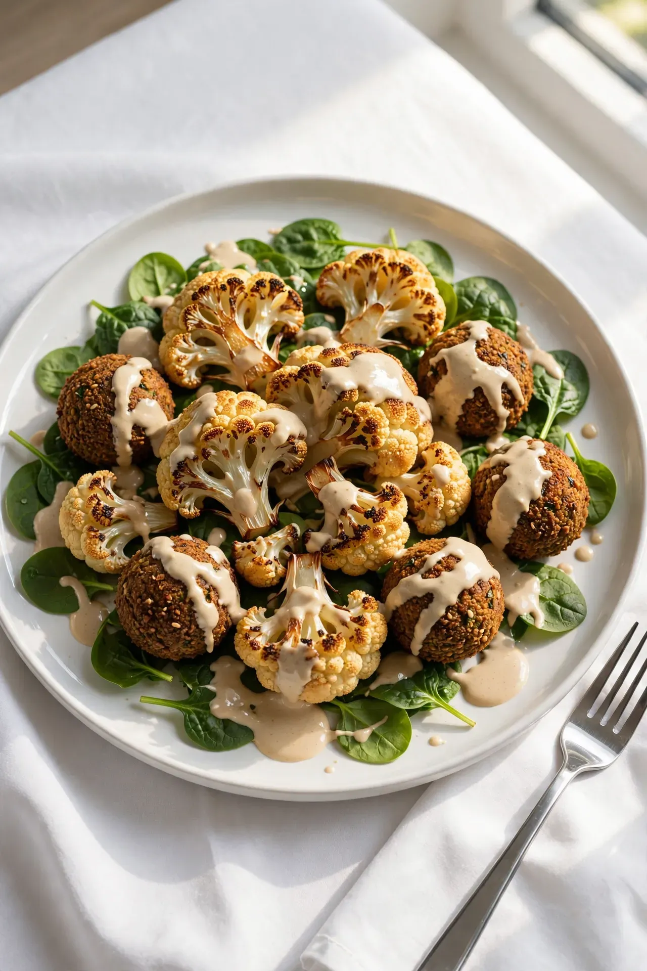 Roasted Cauliflower Falafel Bowls