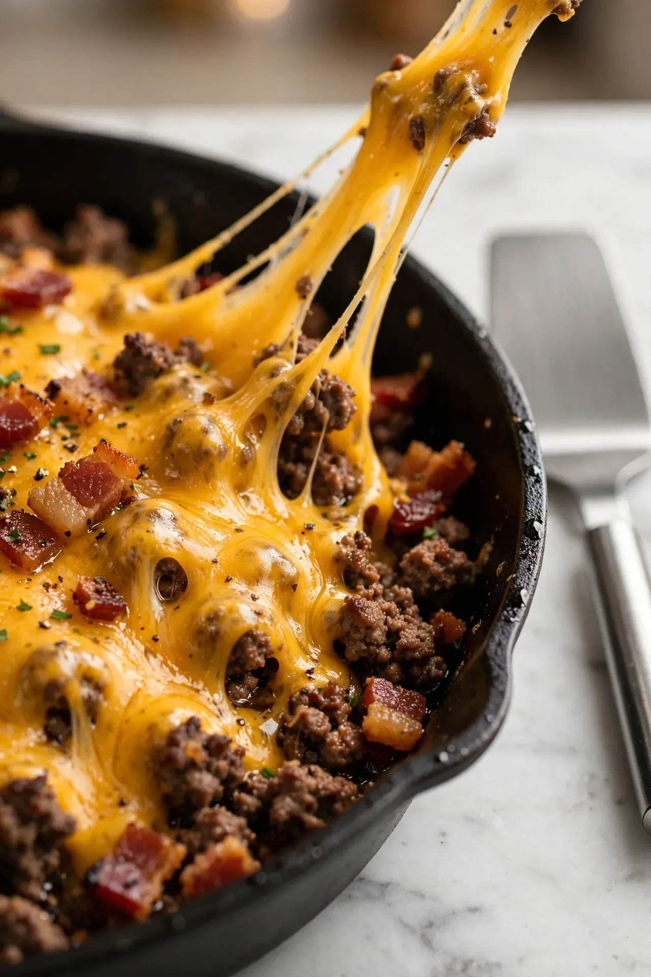 Cheesy Bacon Beef Skillet