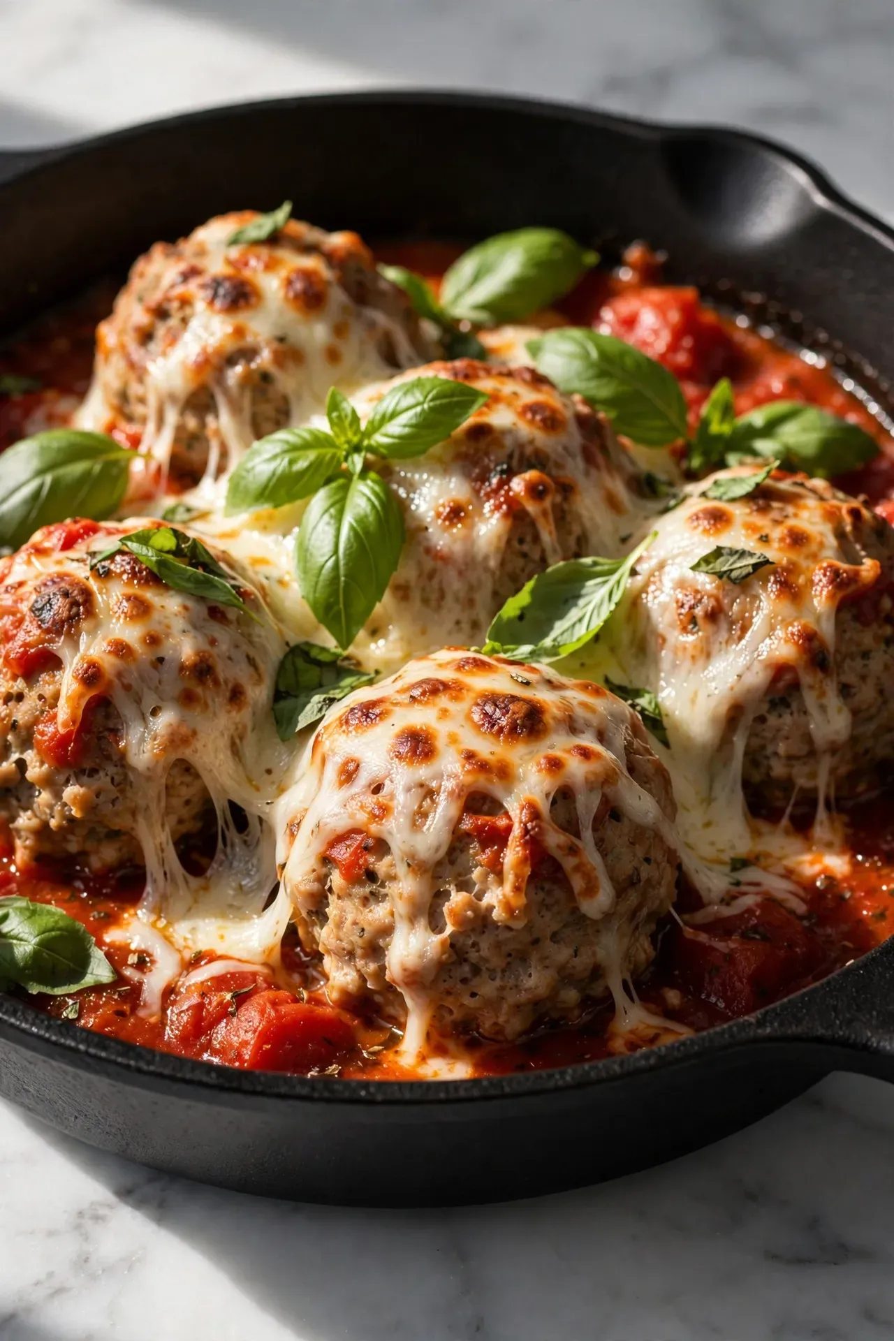Cheesy Baked Turkey Meatballs