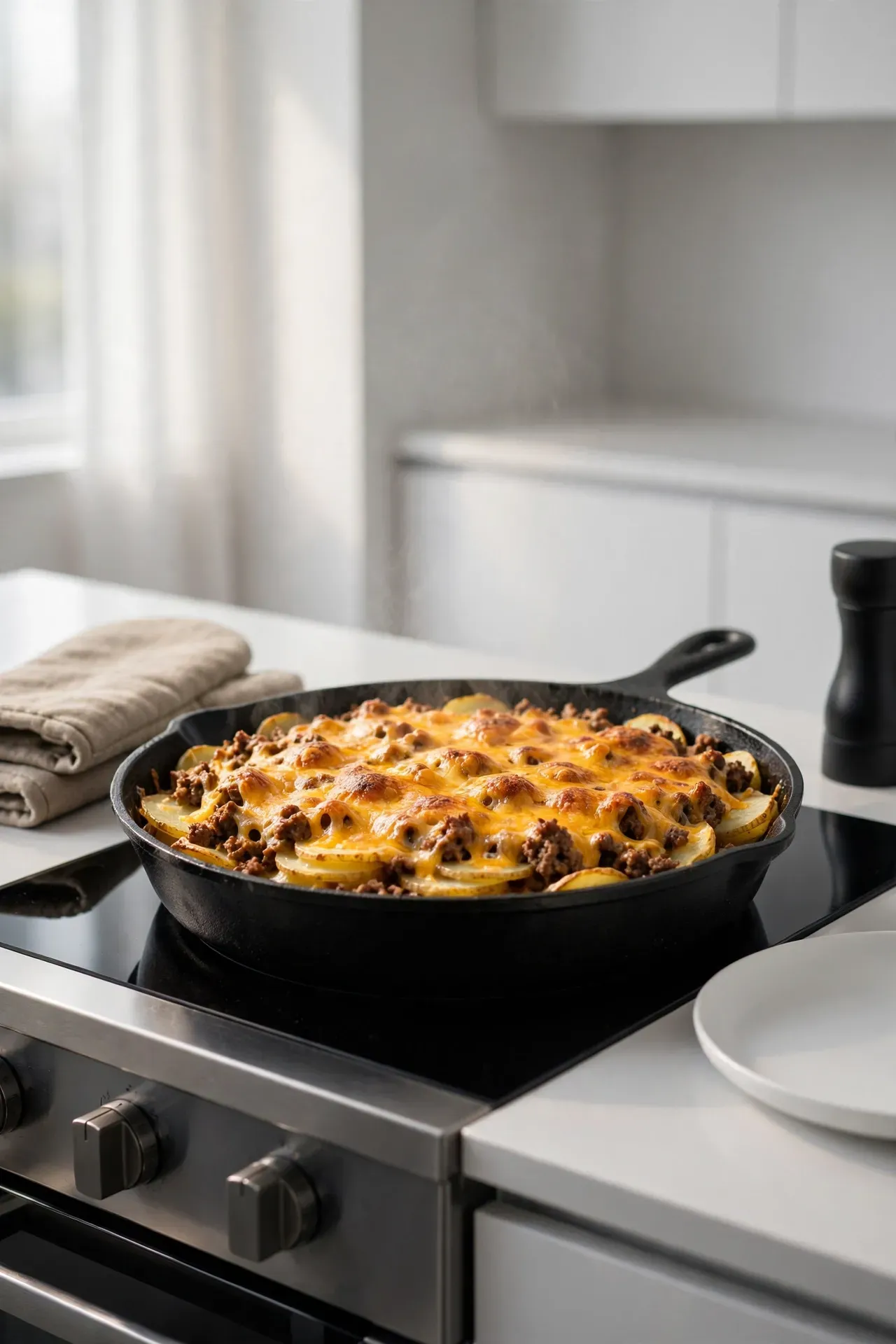 Cheesy Potato Ground Beef Bake