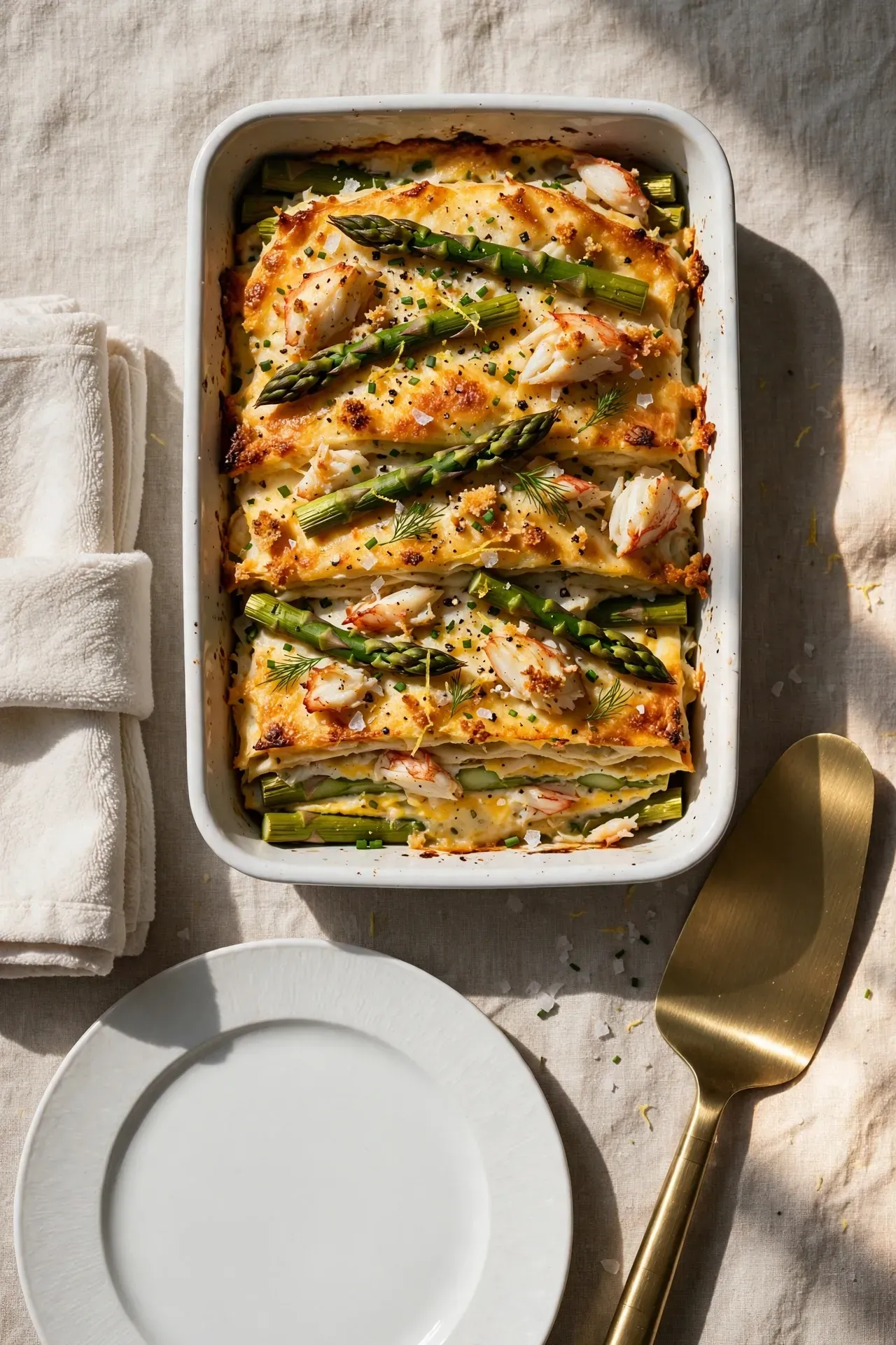 Crab and Asparagus Strata