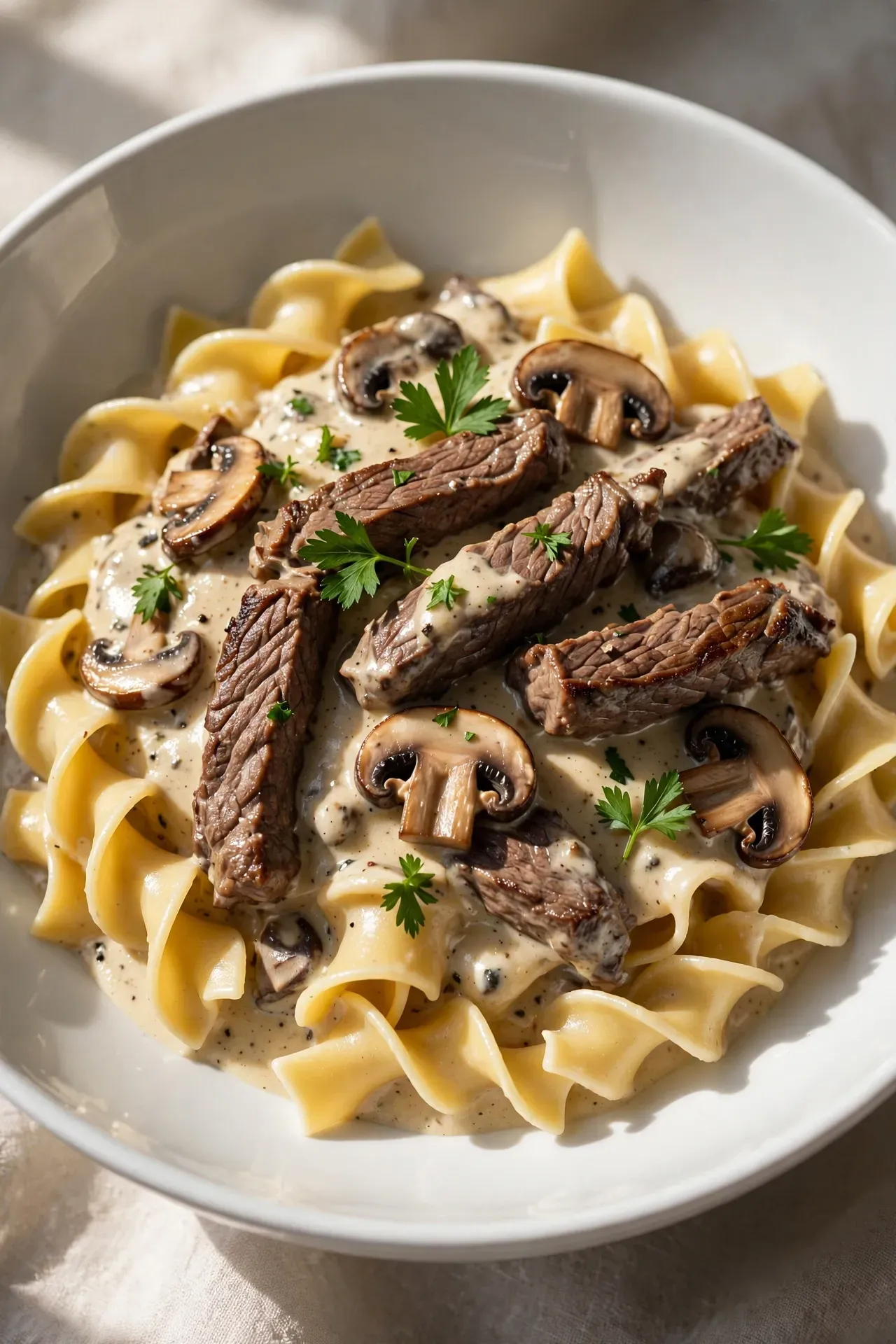 Creamy Beef Stroganoff