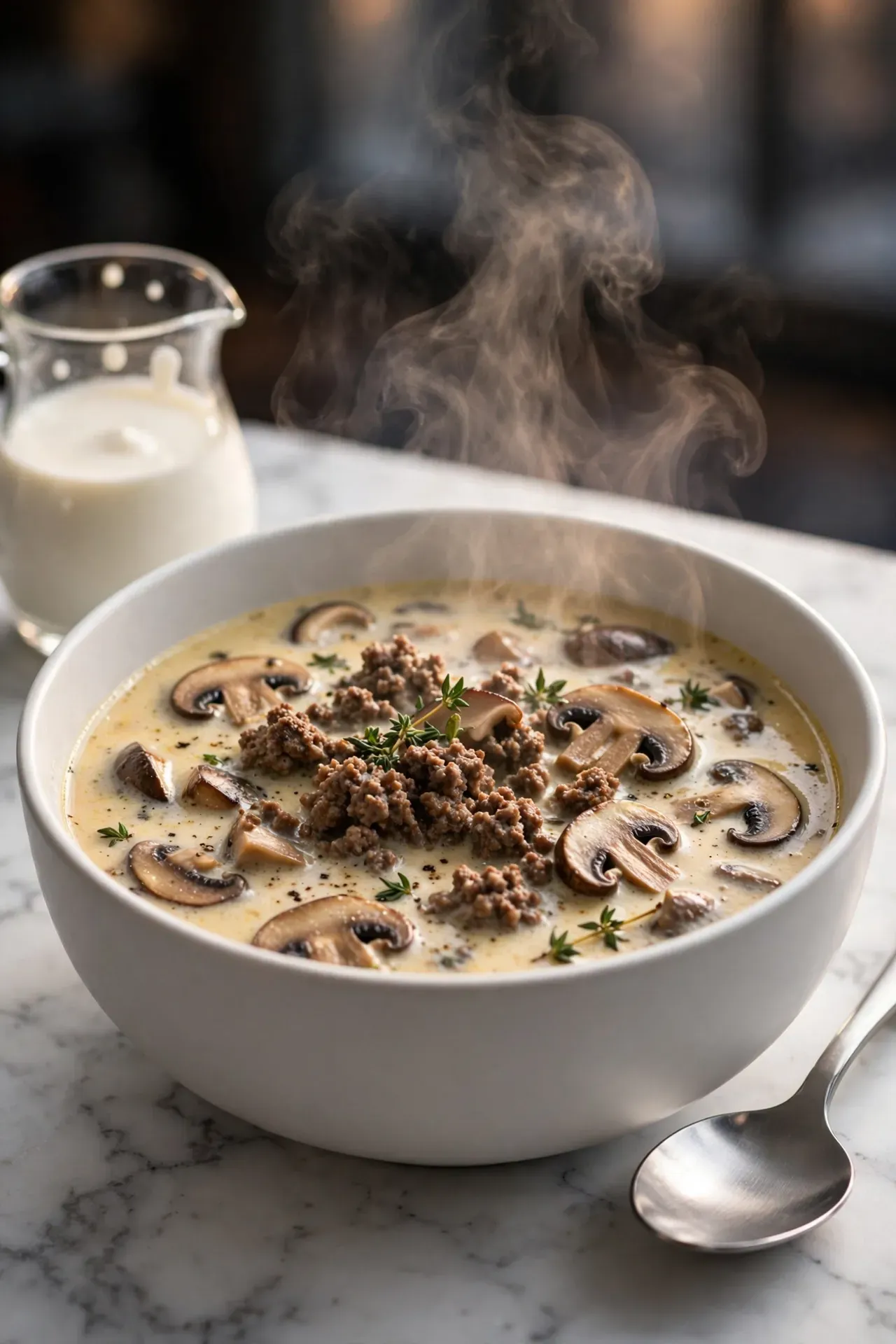 Creamy Mushroom Beef Soup