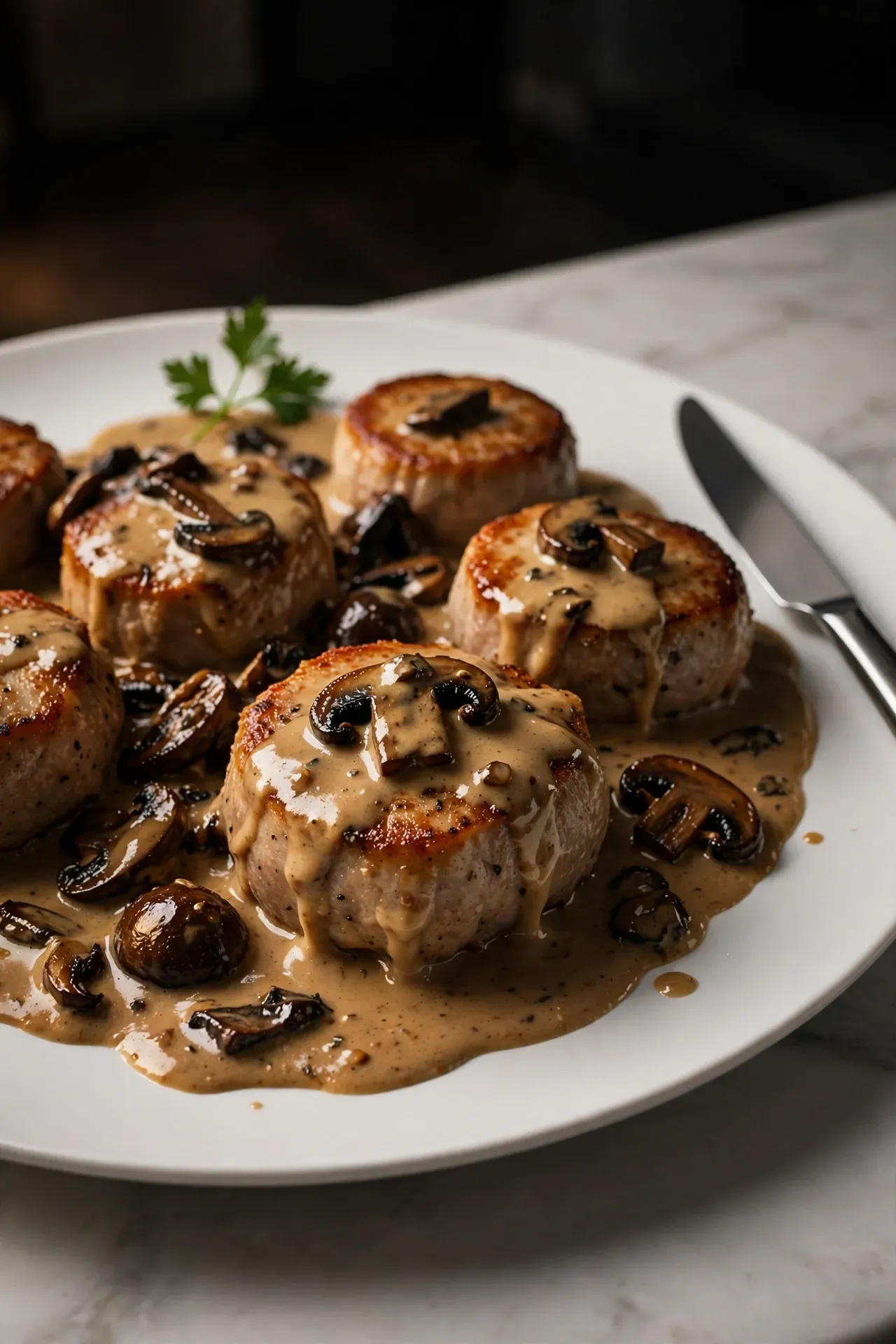 Creamy Mushroom Pork Medallions
