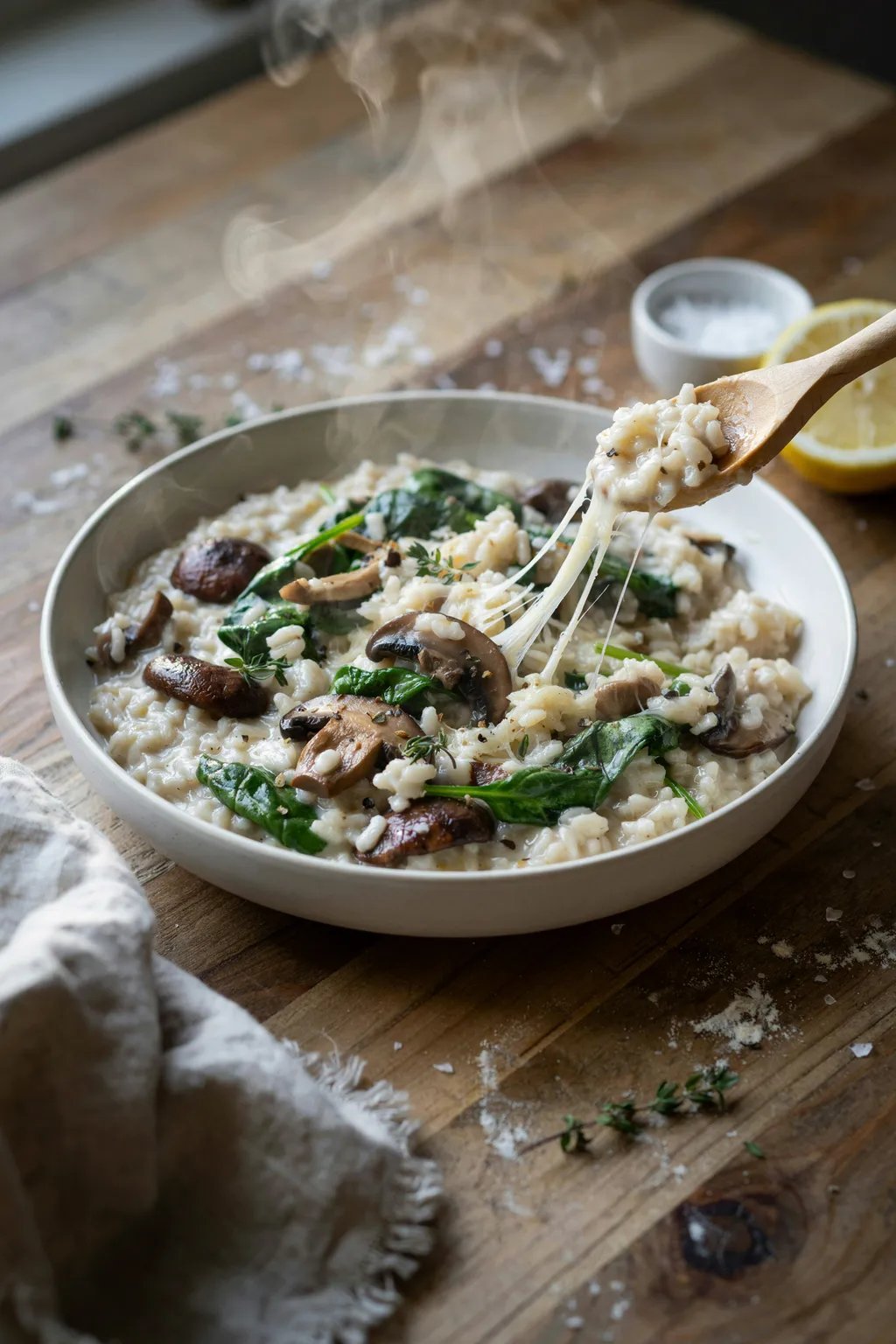 Mushroom Spinach Risotto