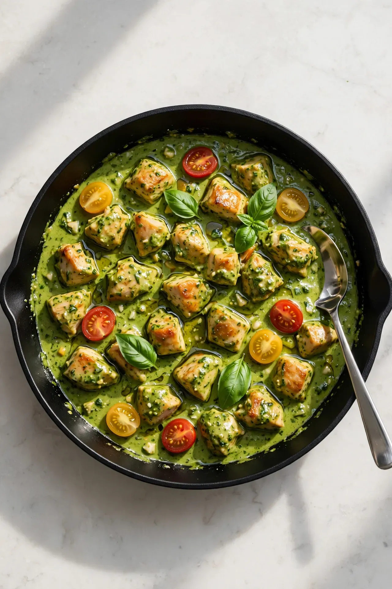 Creamy Pesto Chicken Skillet