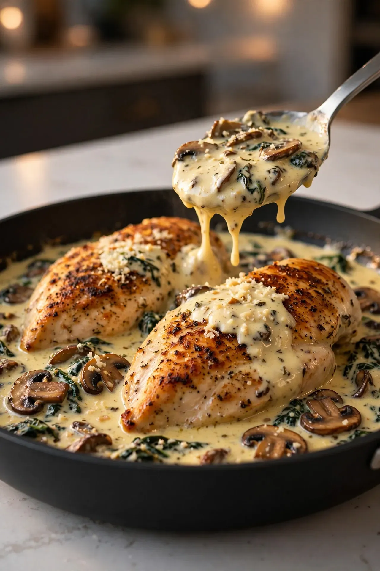 Creamy Tuscan Mushroom Chicken