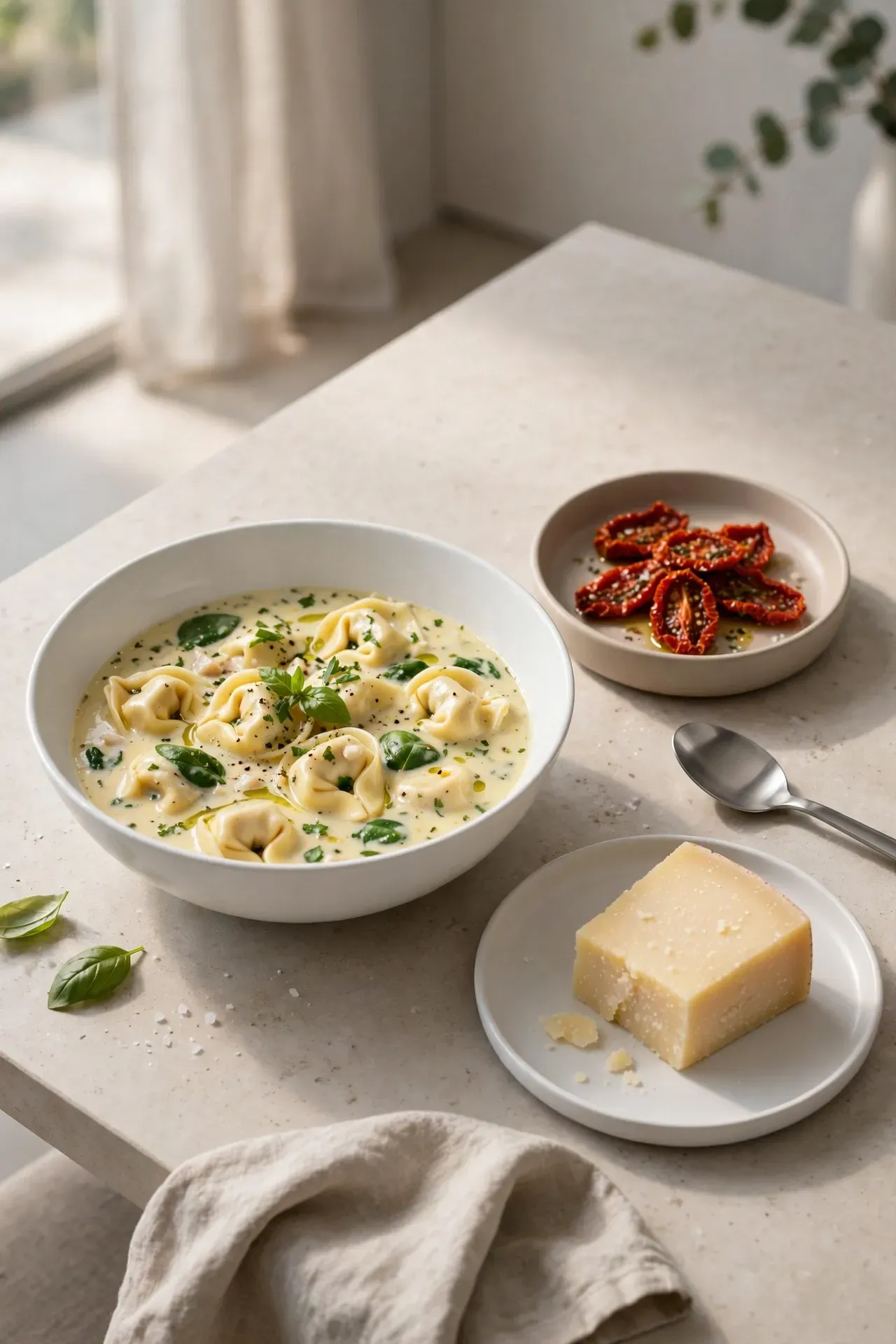 Creamy Tuscan Tortellini Soup