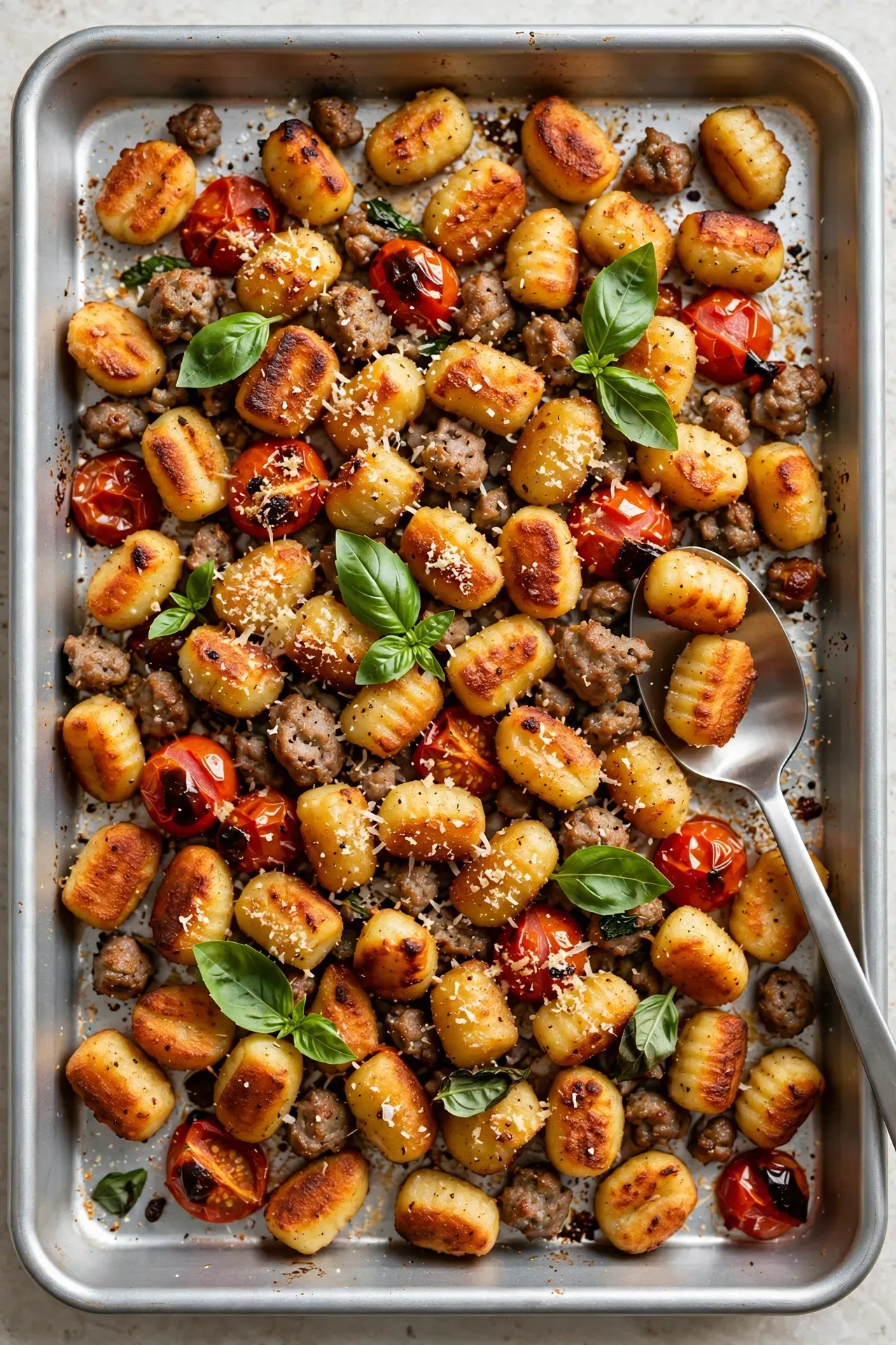 Crispy Gnocchi Sausage Tomatoes