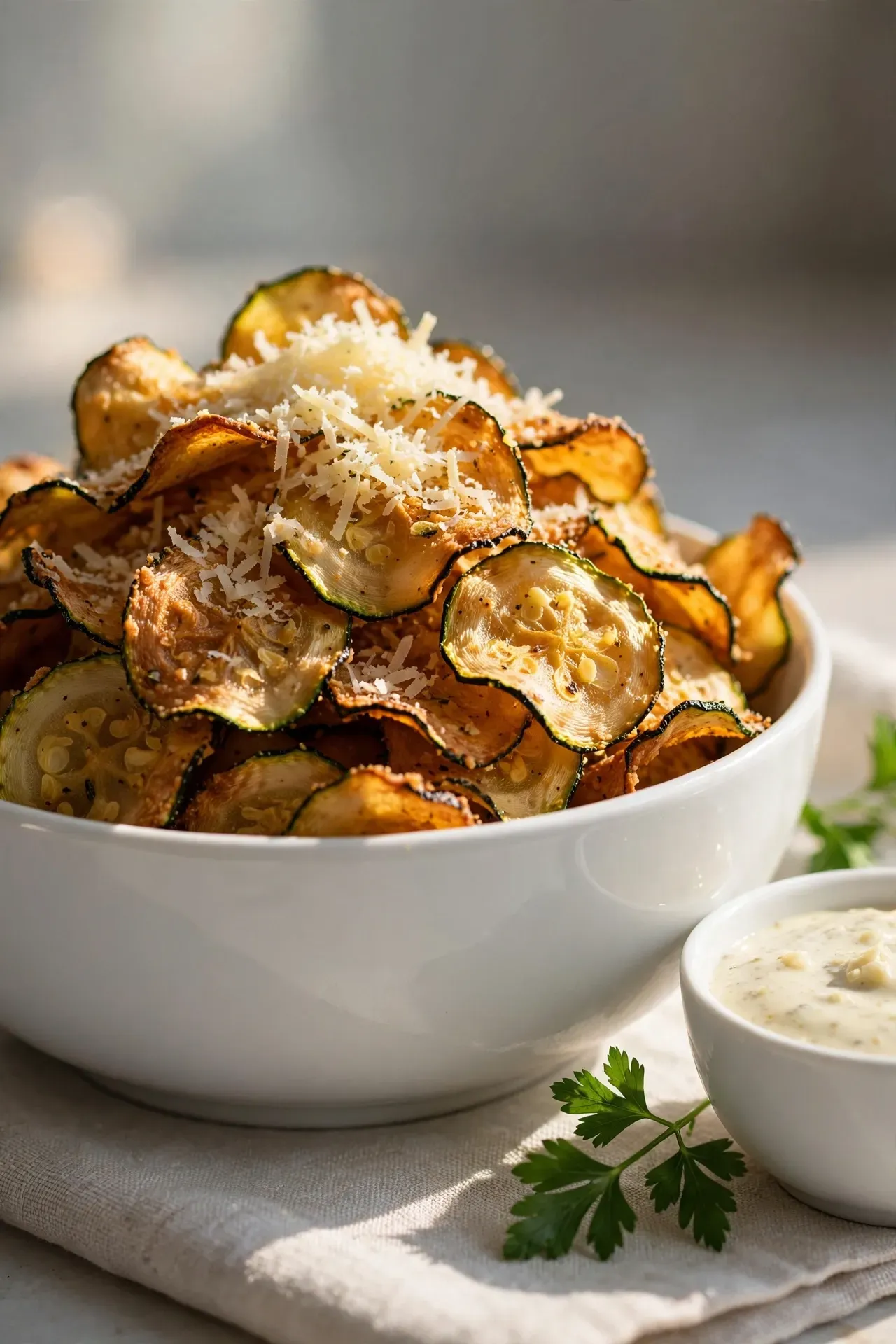 Garlic Parmesan Zucchini Chips