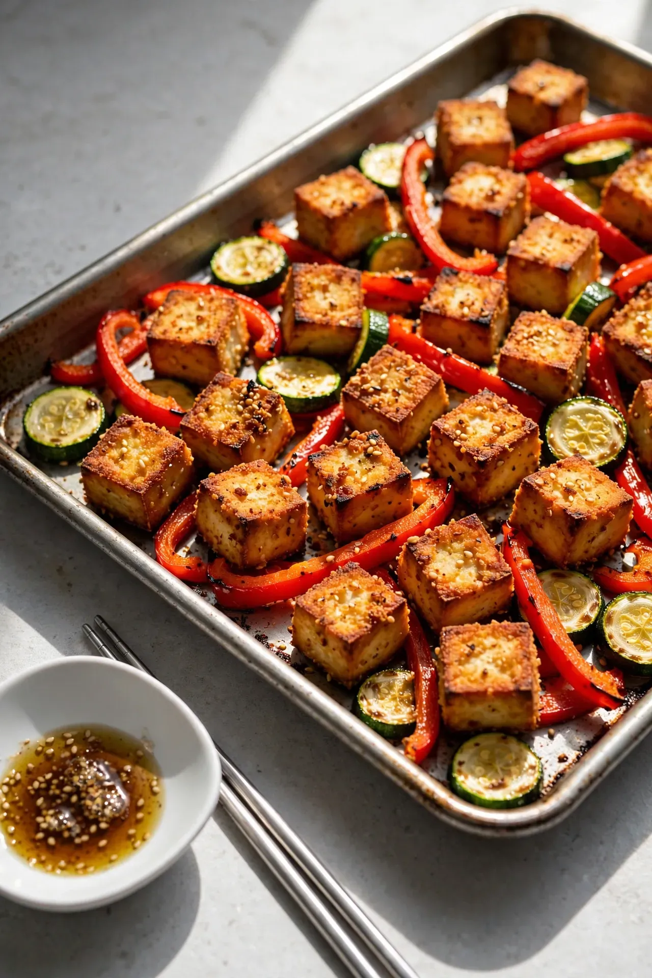 Crispy Tofu Veggie Sheet