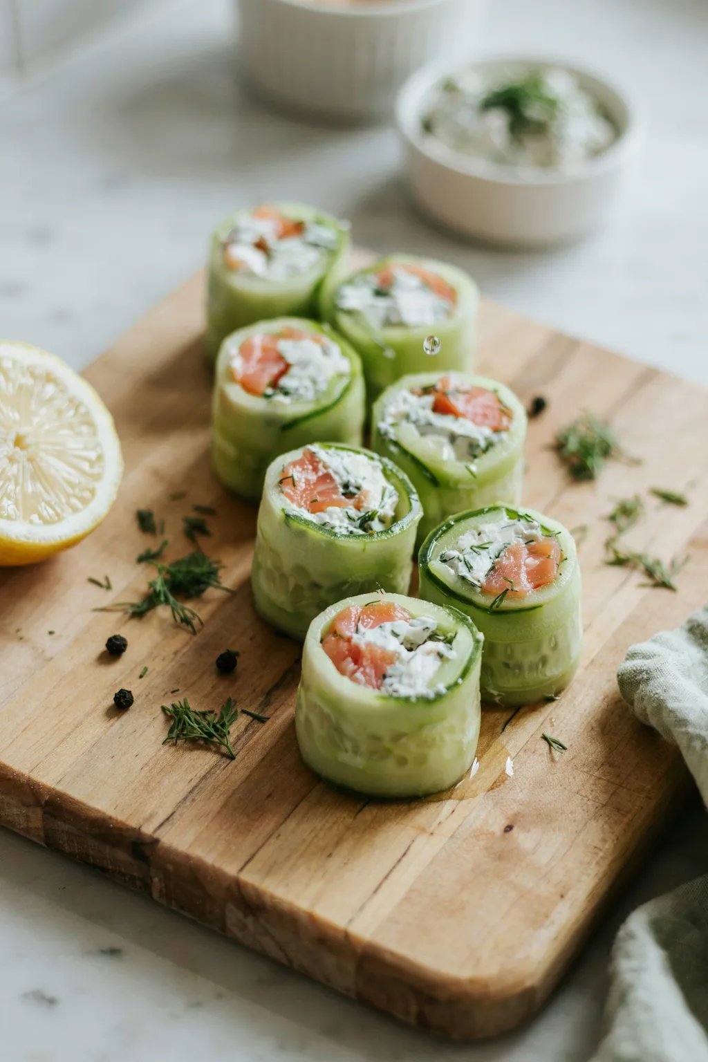 Smoked Salmon Cucumber Wraps