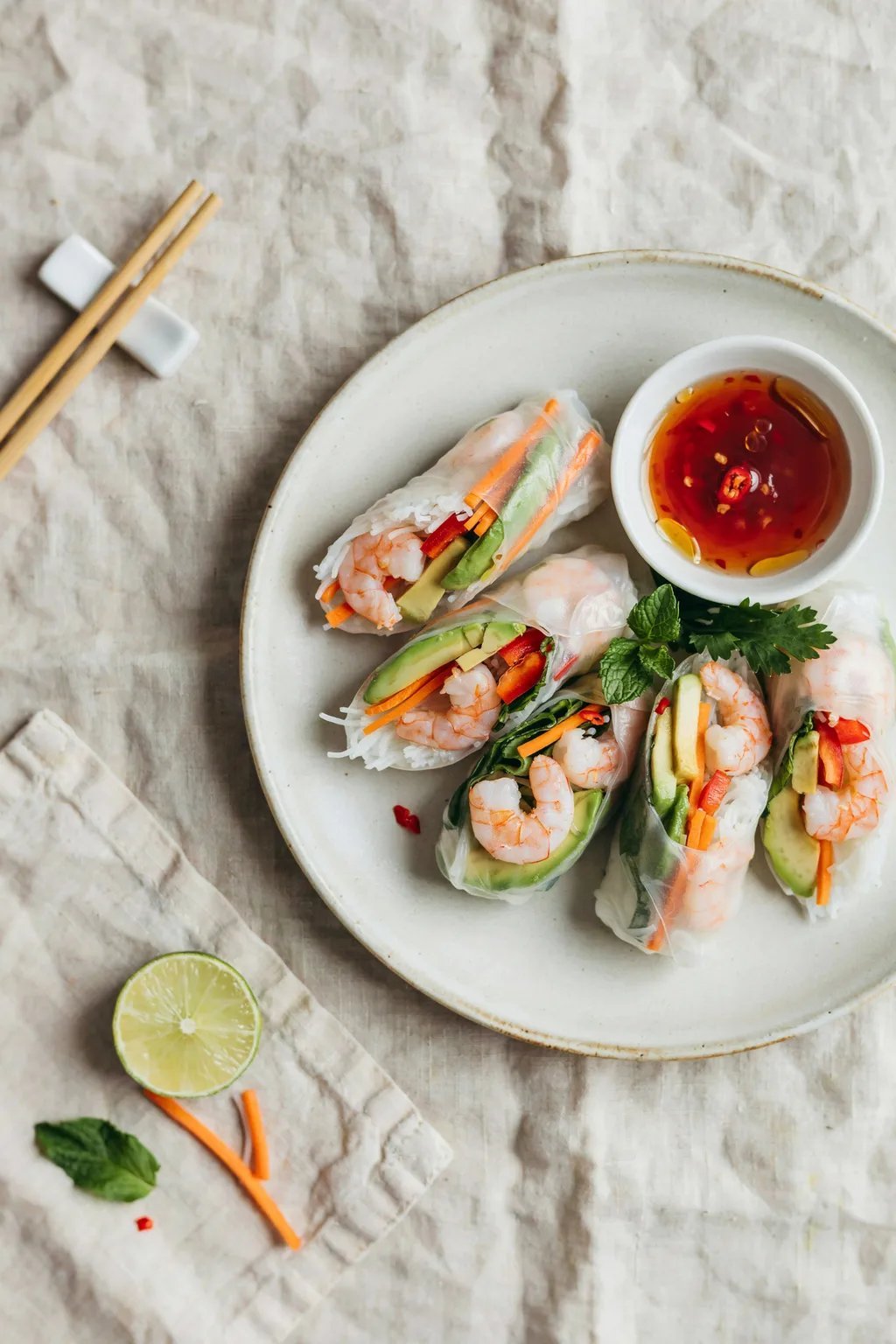 Avocado Shrimp Spring Rolls