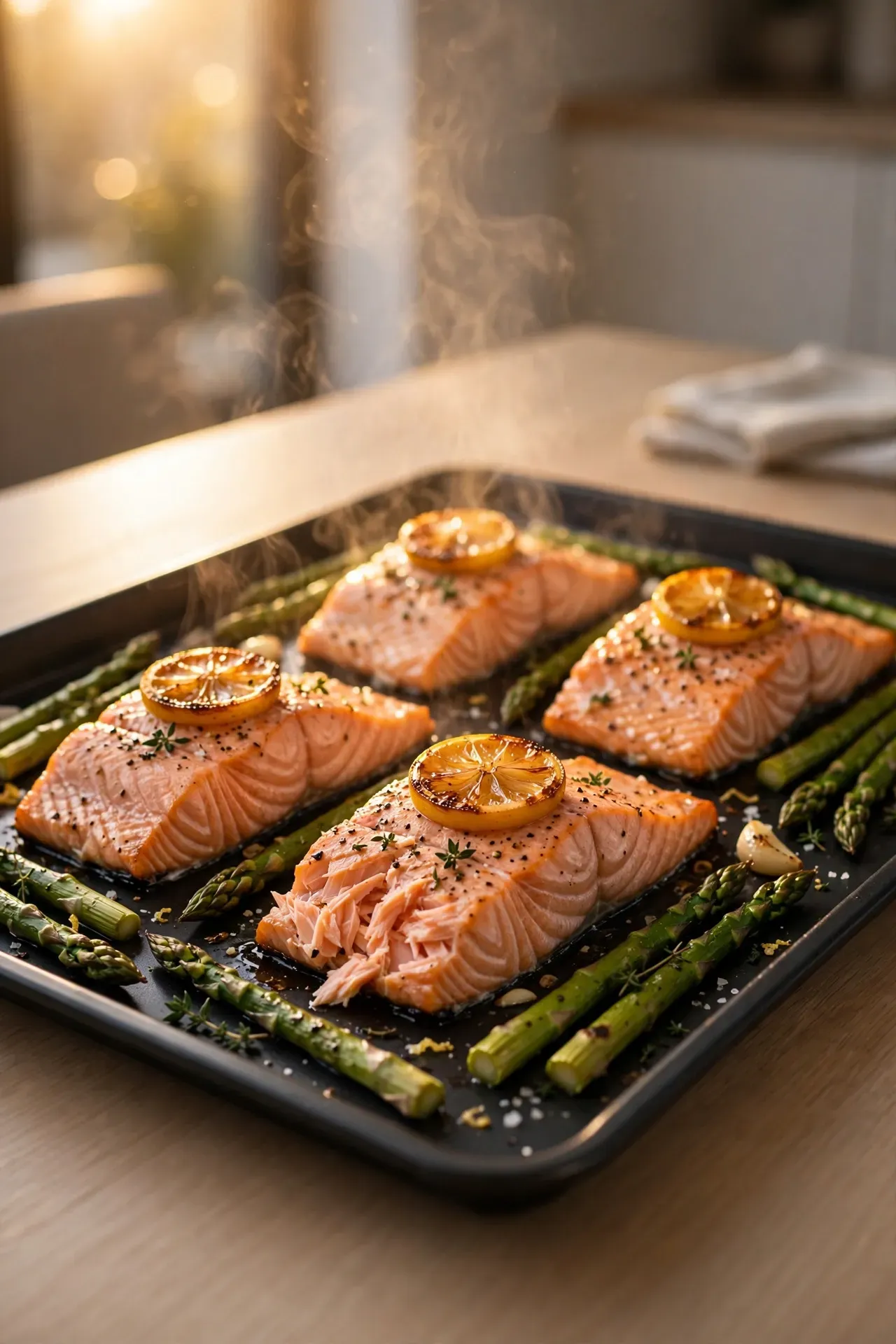 Garlic Butter Salmon and Asparagus
