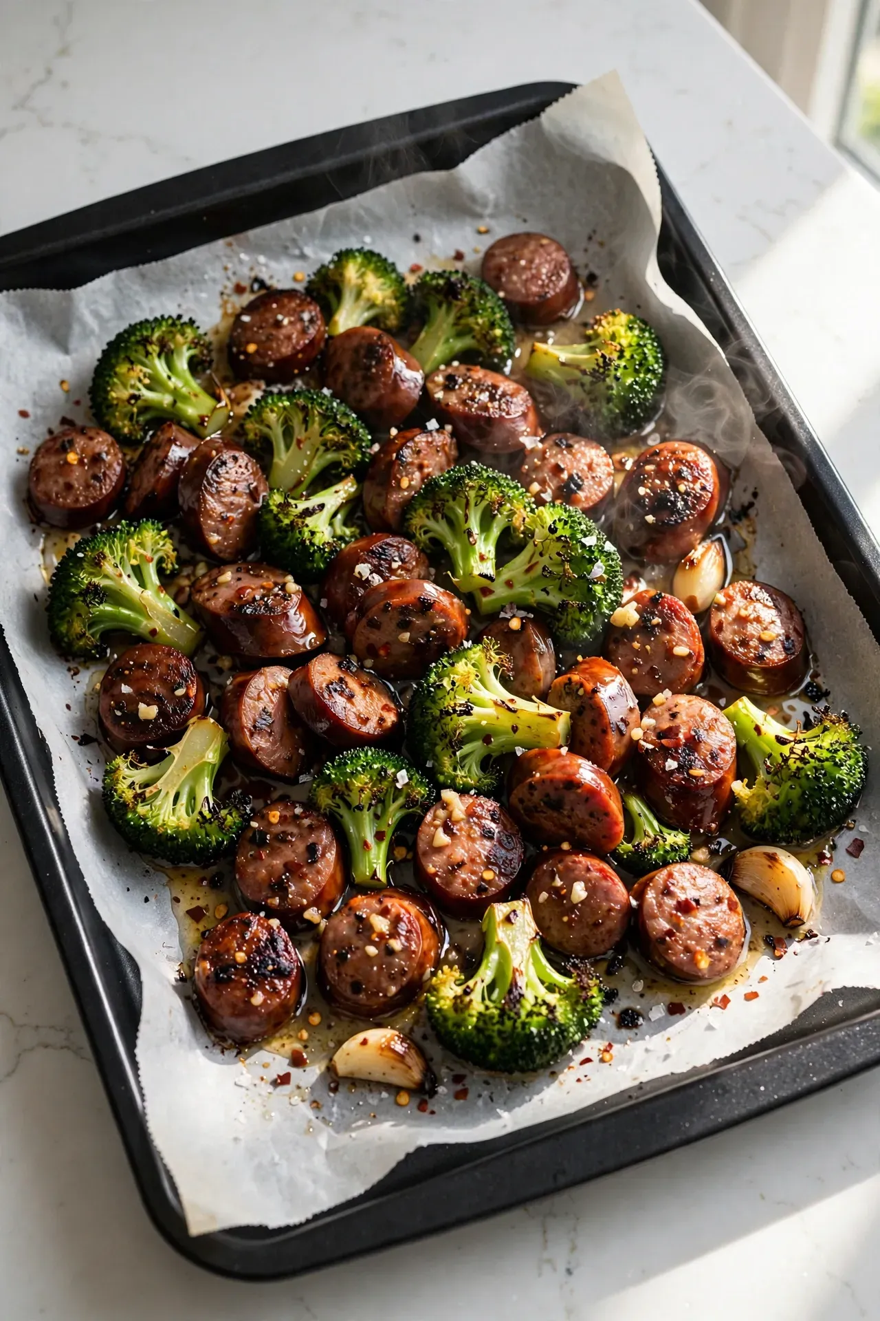 Garlic Butter Sausage and Broccoli