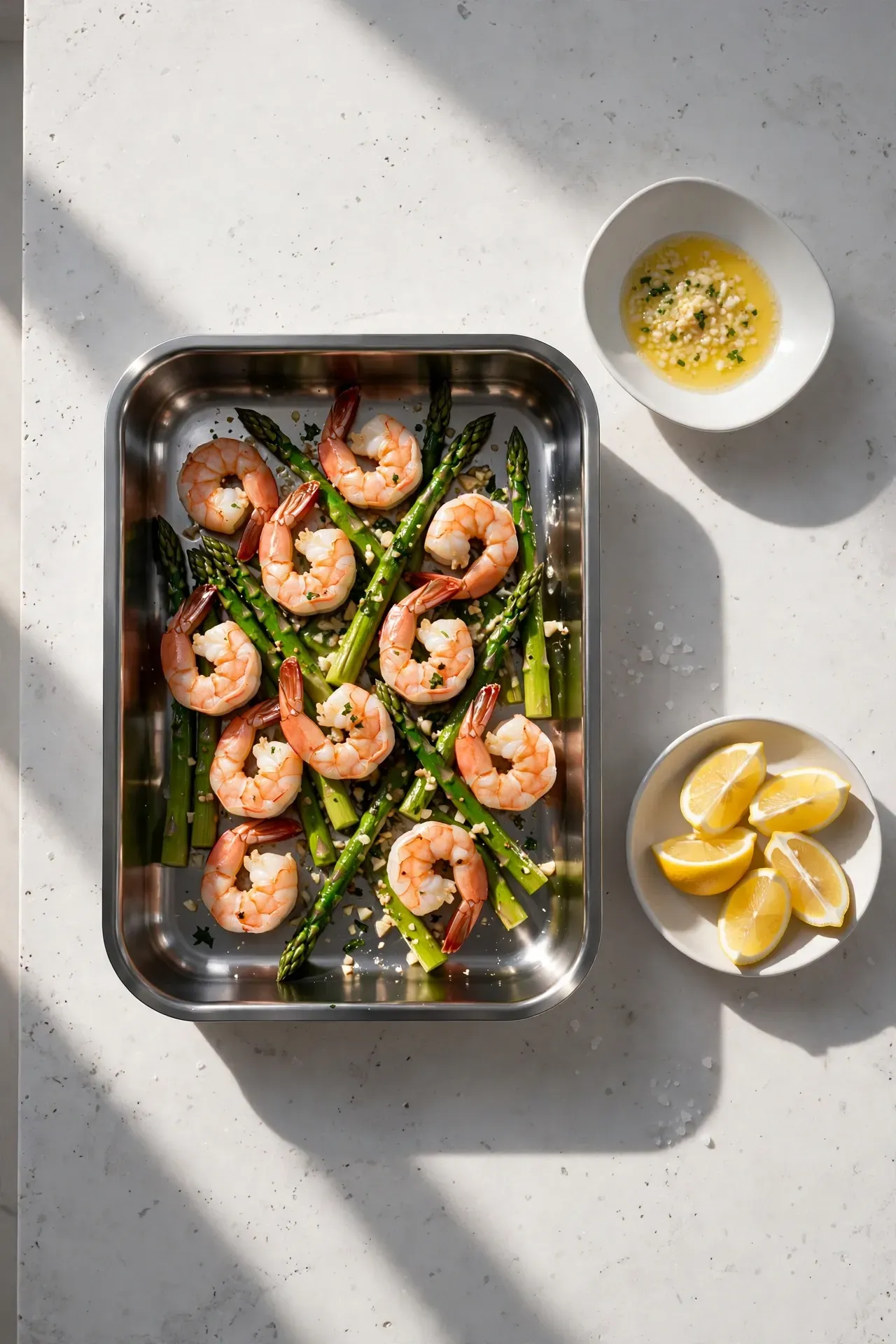 Lemon Garlic Butter Shrimp and Asparagus