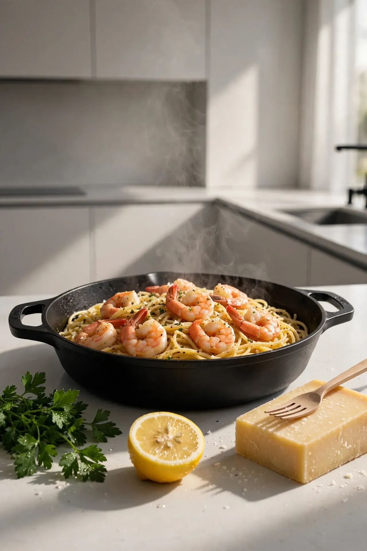 Garlic Butter Shrimp Pasta