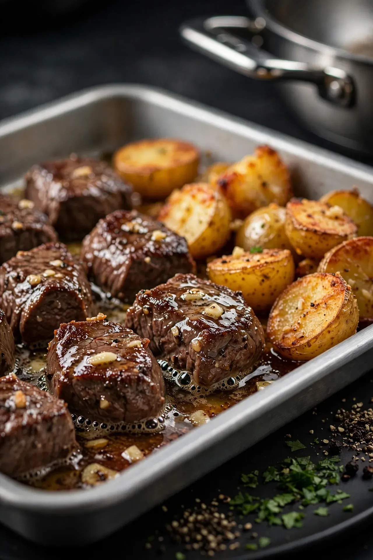 Garlic Butter Steak Potatoes