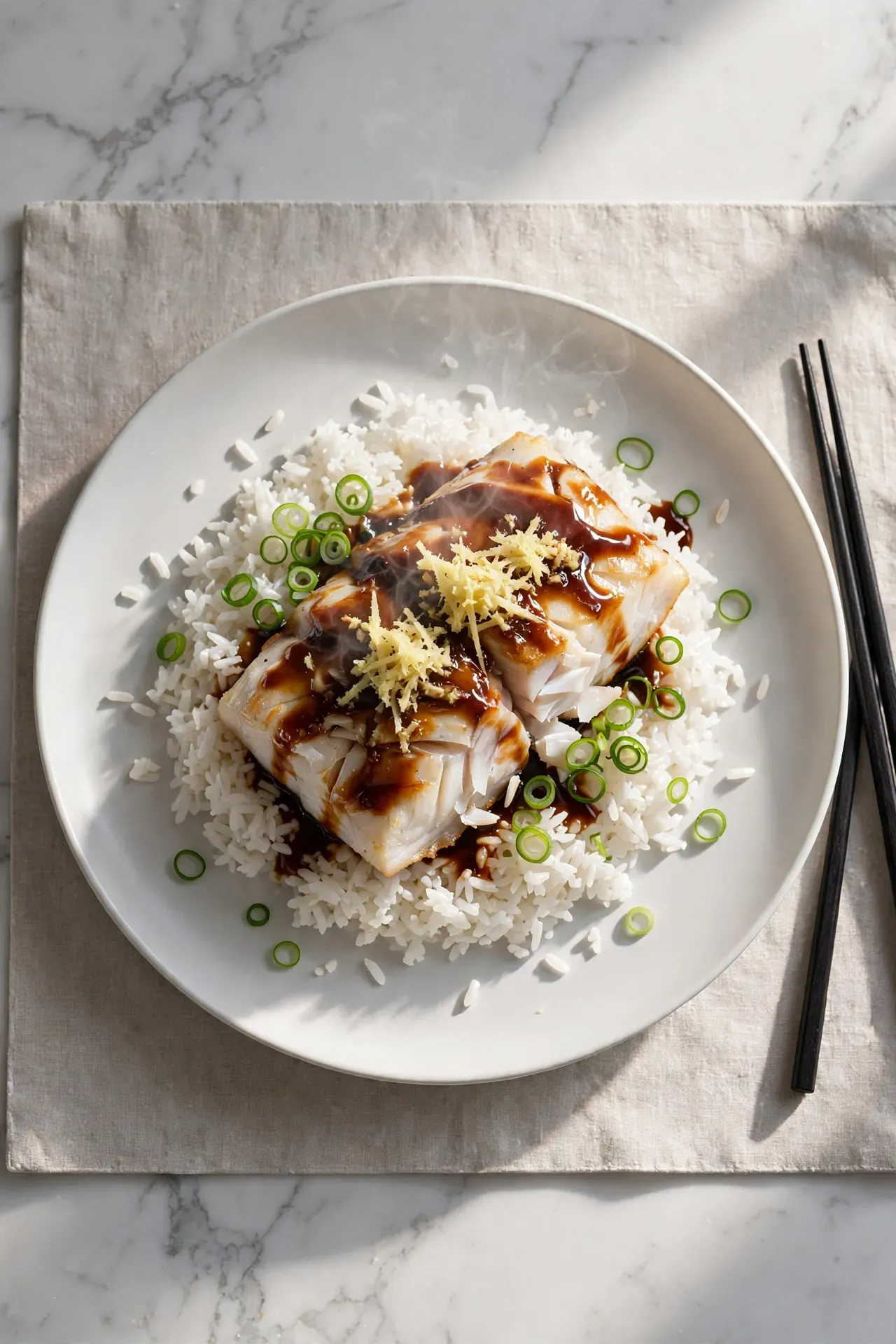 Ginger Glazed Cod and Rice