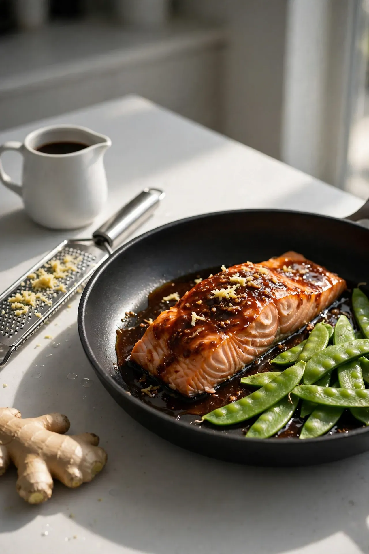 Ginger Soy Salmon with Snow Peas