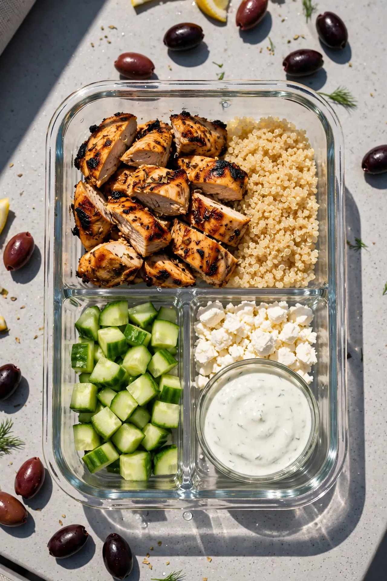 Greek Chicken Quinoa Bowls