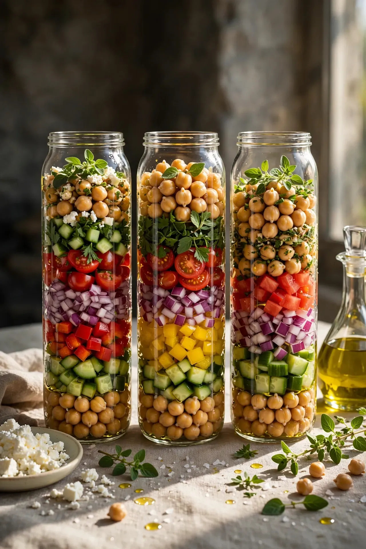 Greek Chickpea Salad Jars