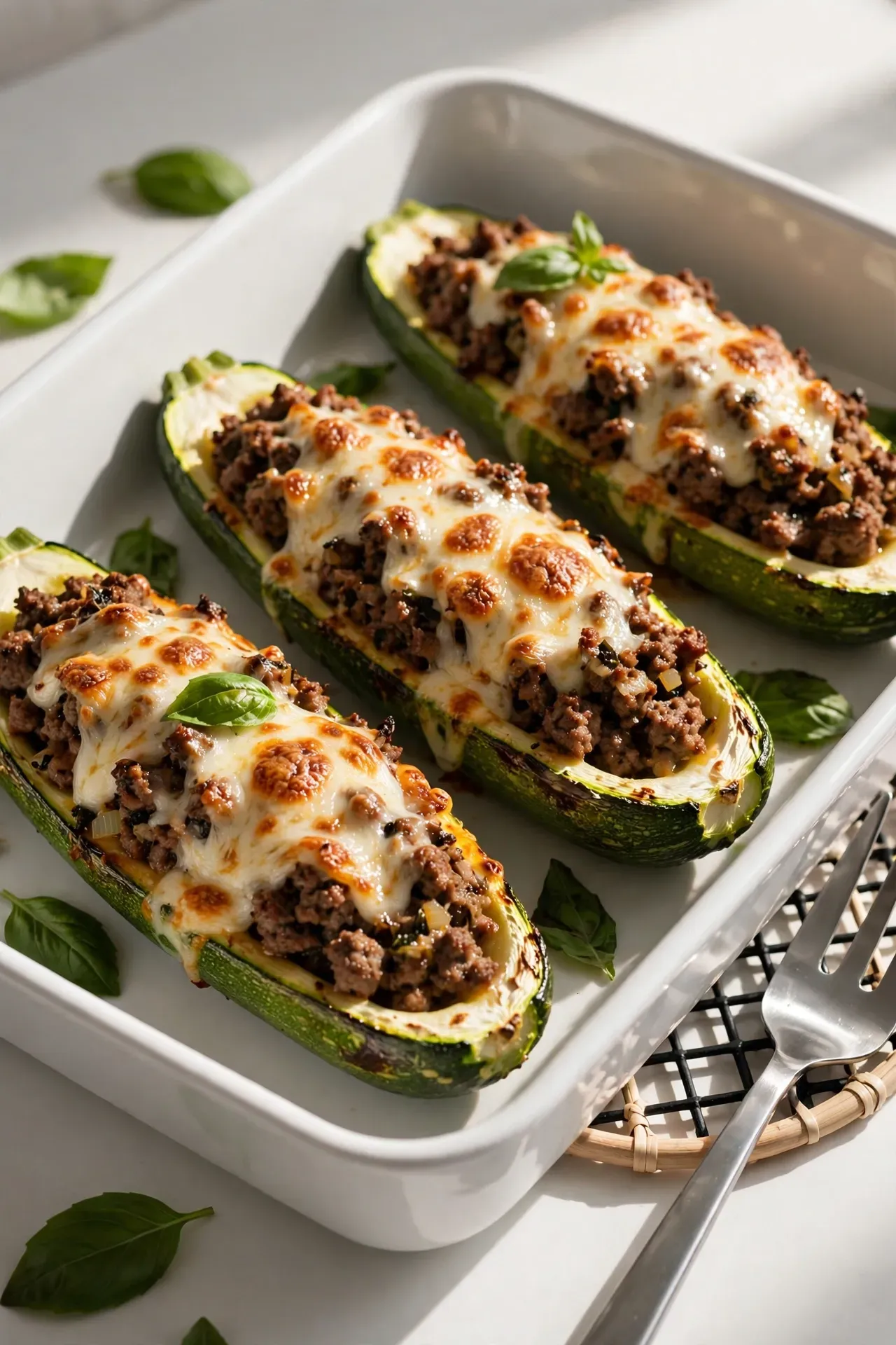 Ground Beef Zucchini Boats