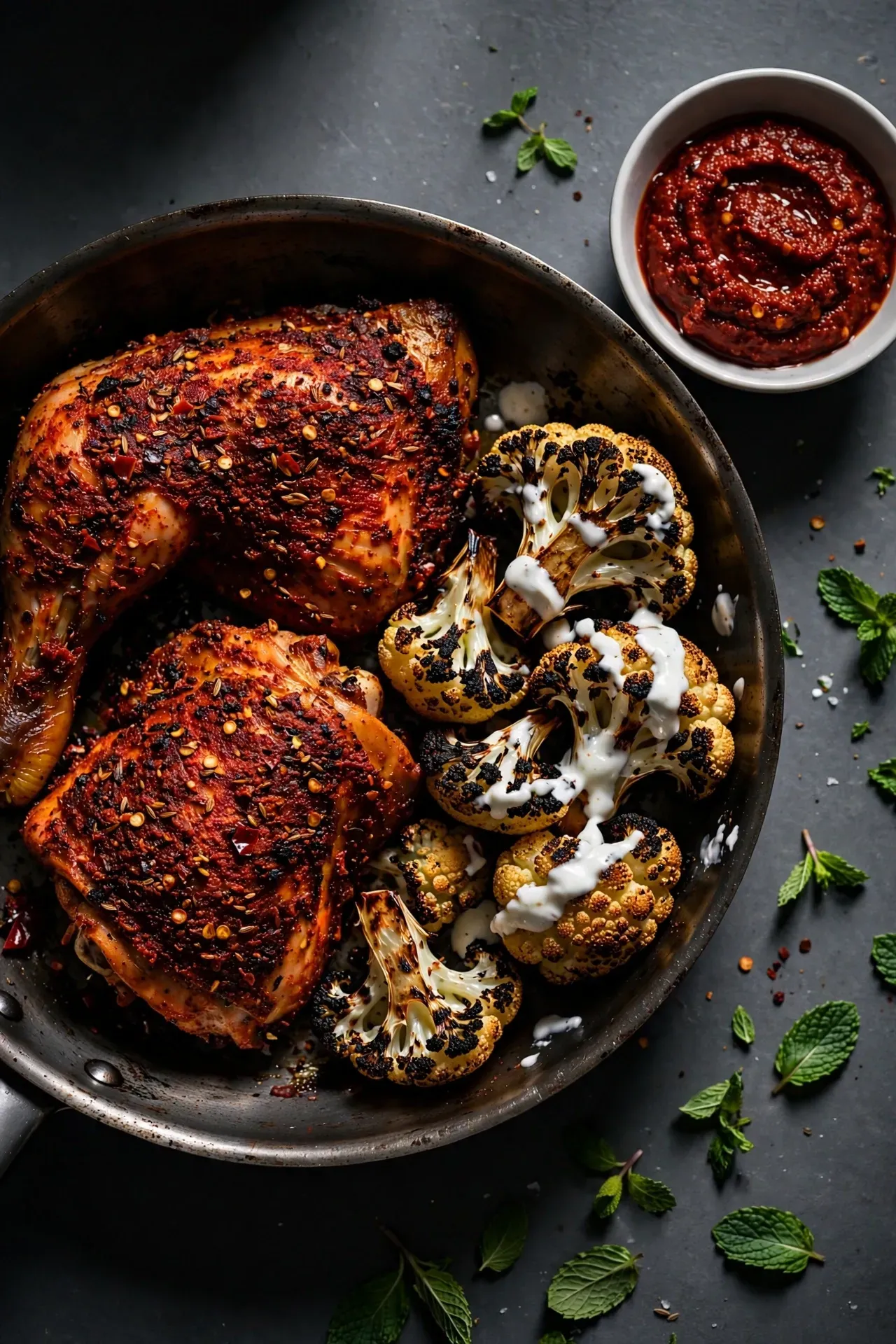 Harissa Spiced Chicken and Cauliflower