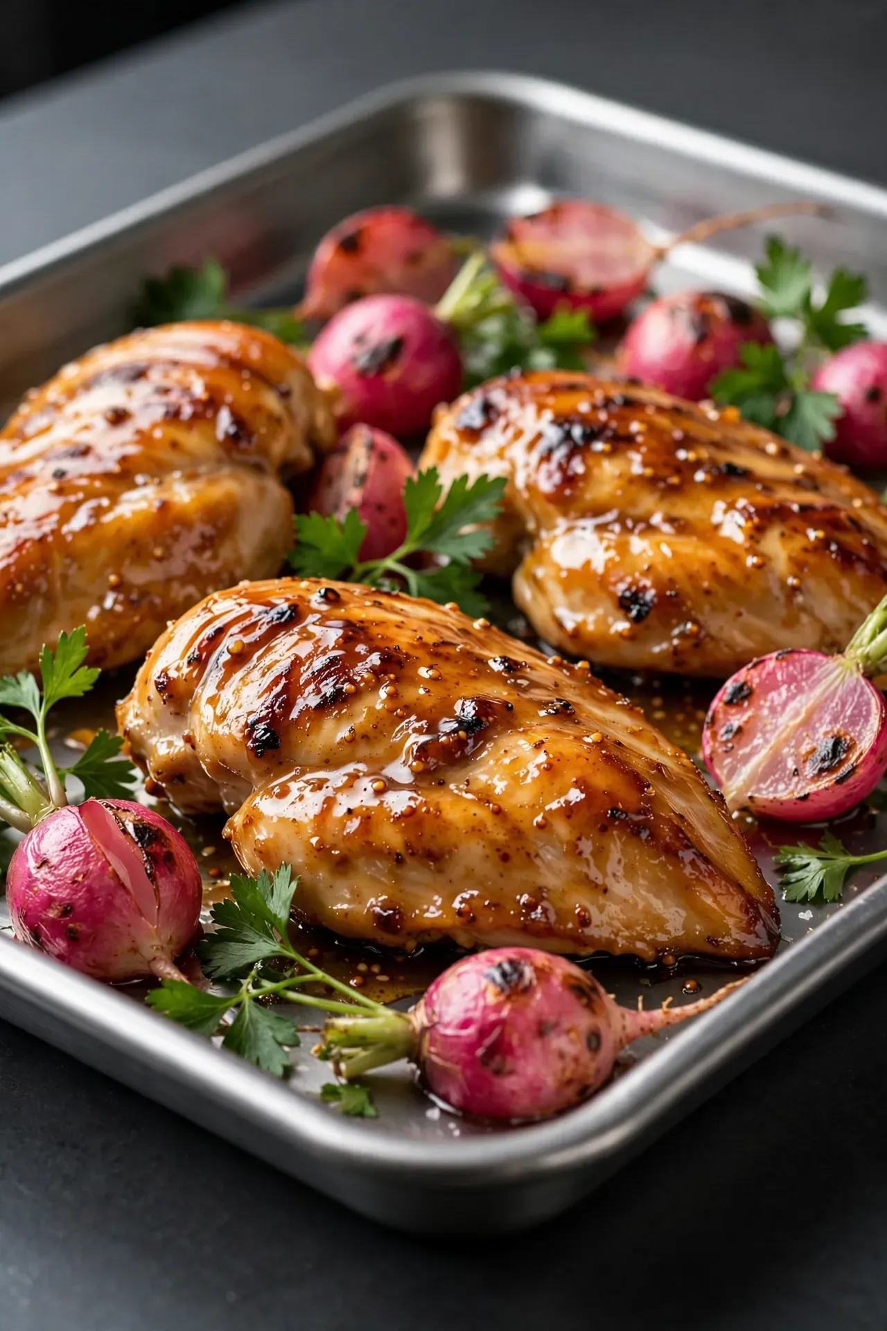 Honey Mustard Chicken and Radishes