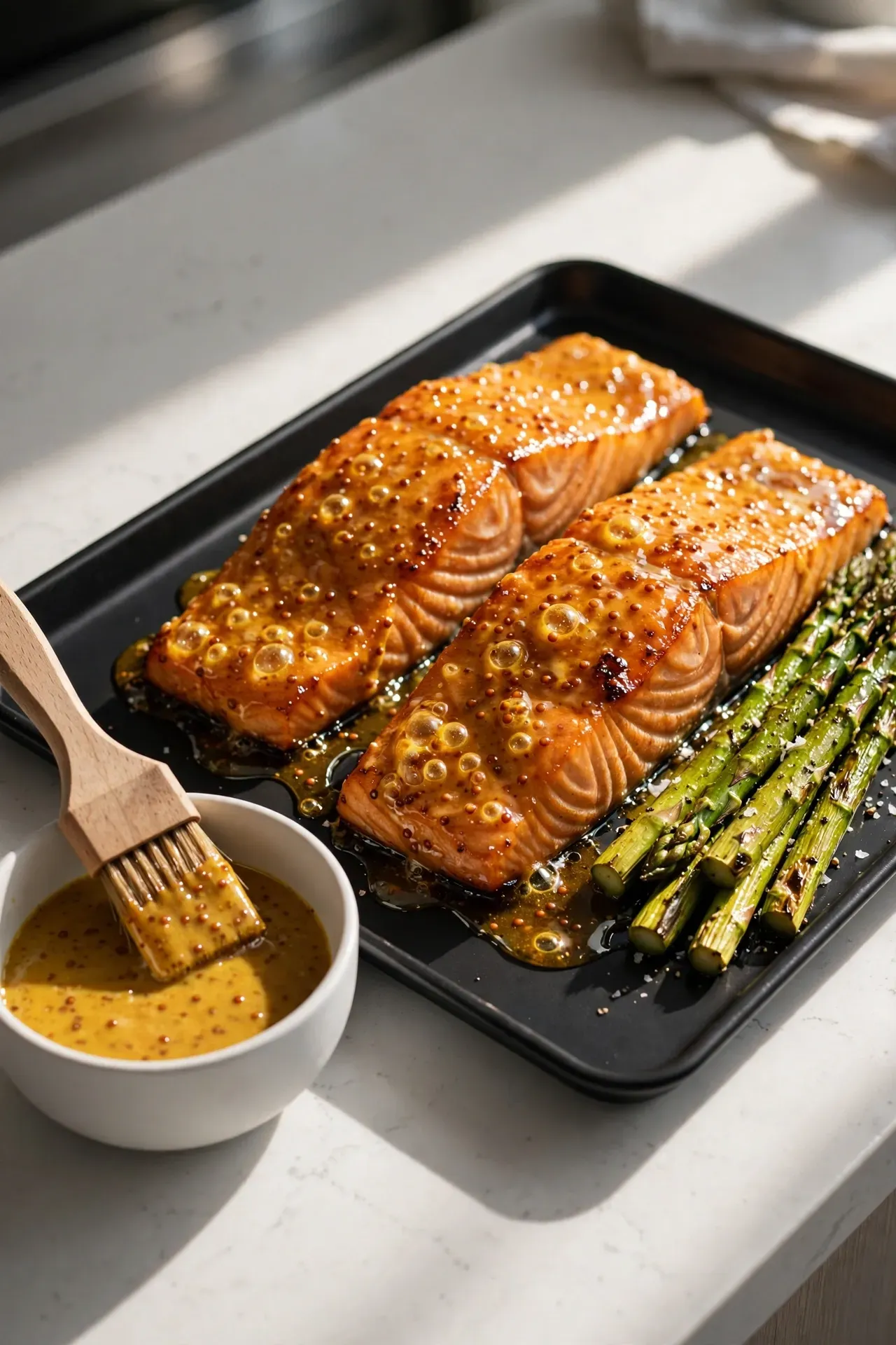 Honey Mustard Salmon and Asparagus
