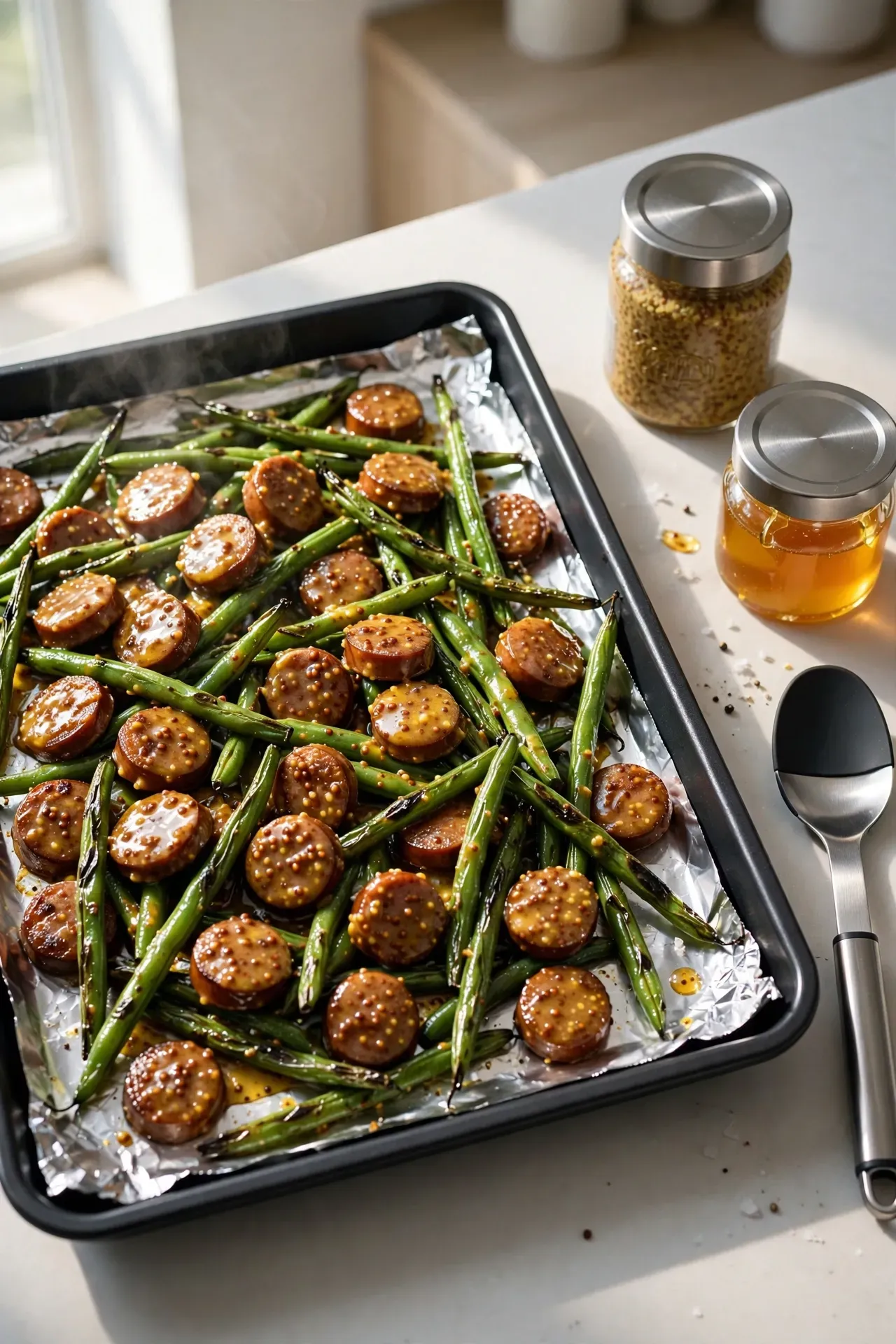 Honey Mustard Sausage and Green Beans