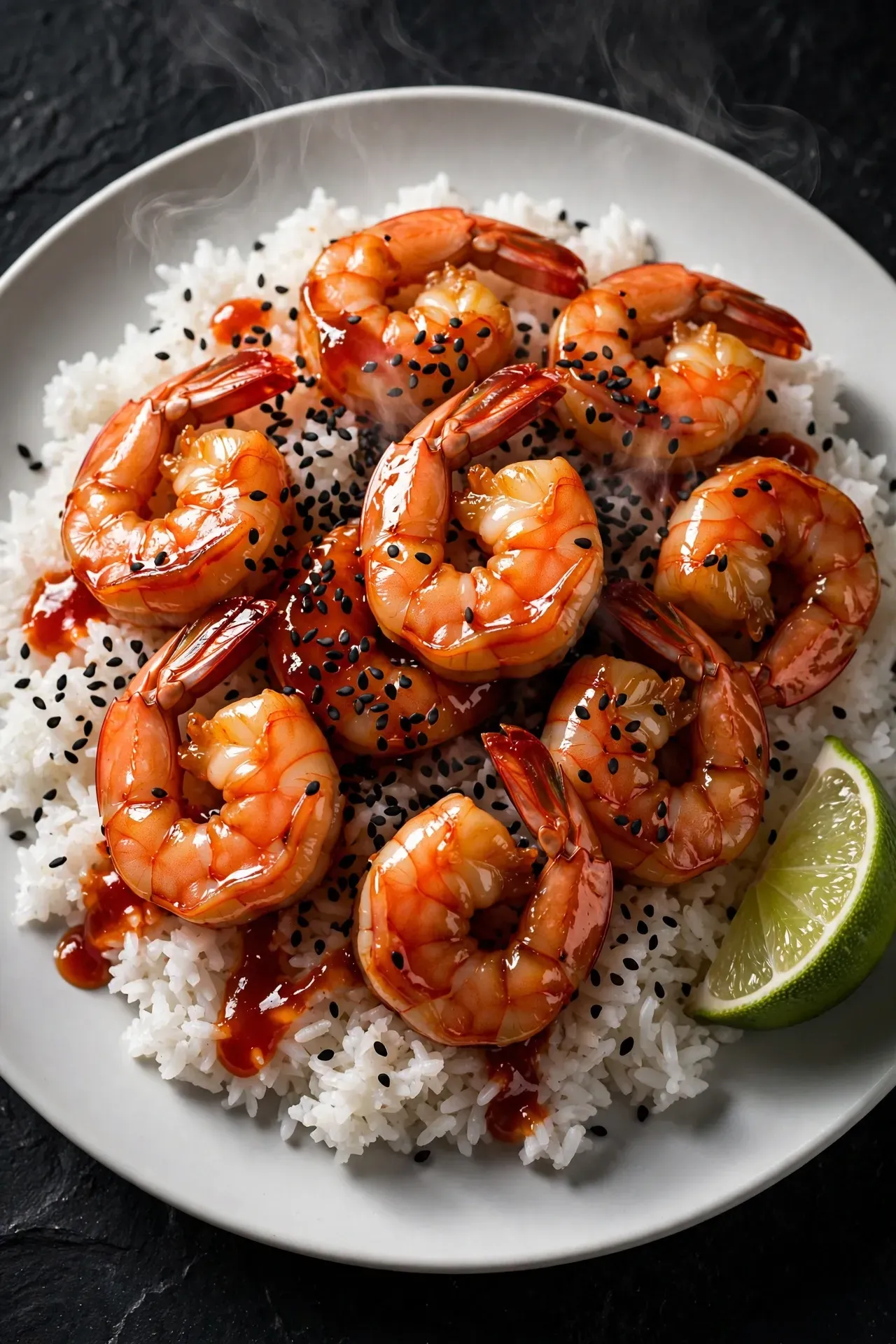 Honey Sriracha Glazed Shrimp