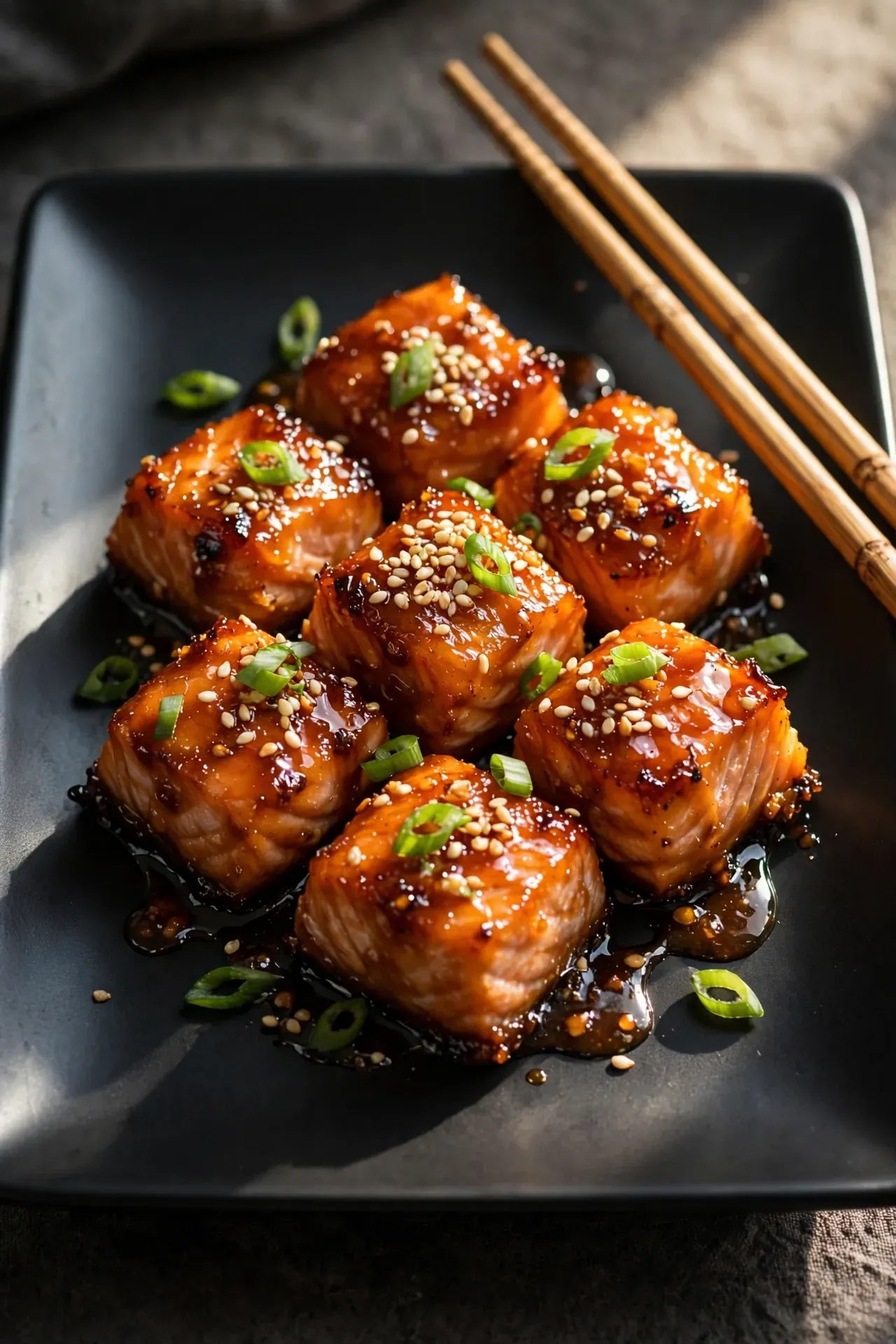 Honey Sriracha Salmon Bites