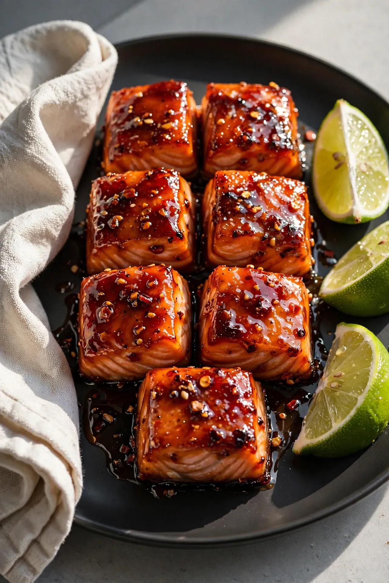 Honey Sriracha Salmon Bites