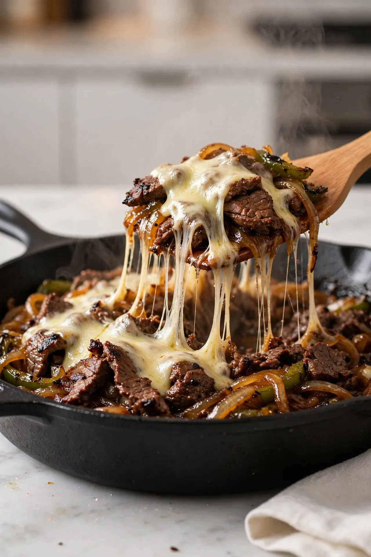 Keto Philly Cheesesteak Skillet
