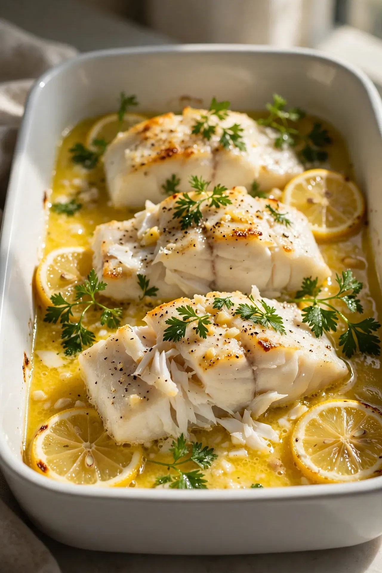 Lemon Butter Baked Cod