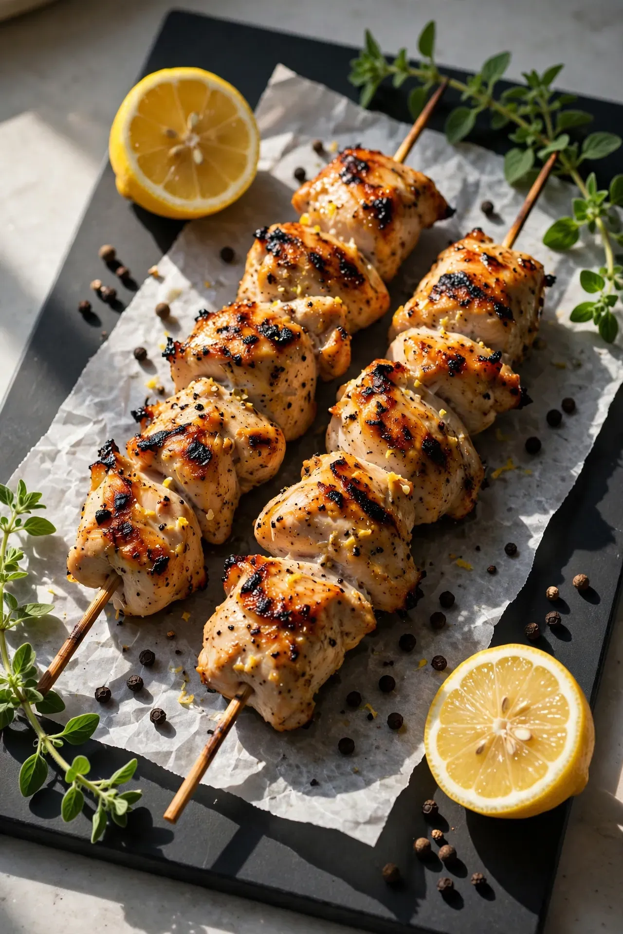 Lemon Pepper Chicken Skewers