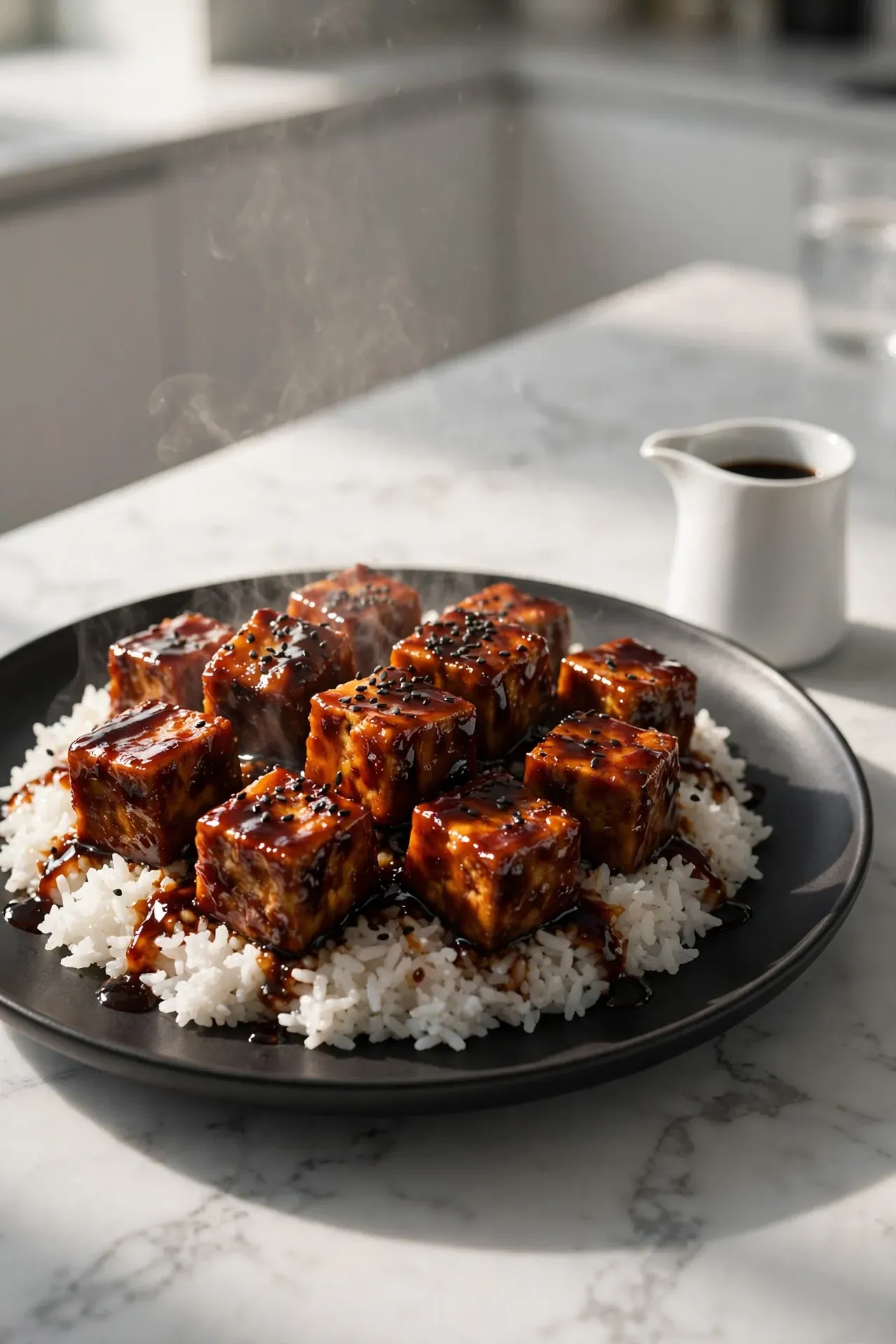 Maple Glazed Tofu and Rice