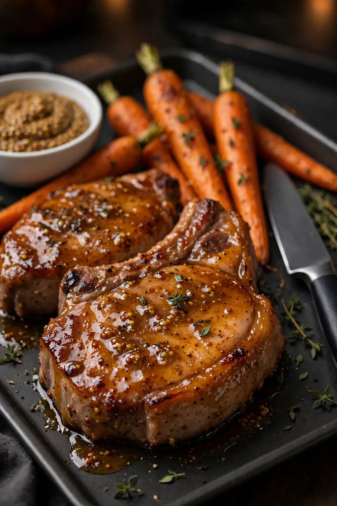 Maple Mustard Pork And Carrots