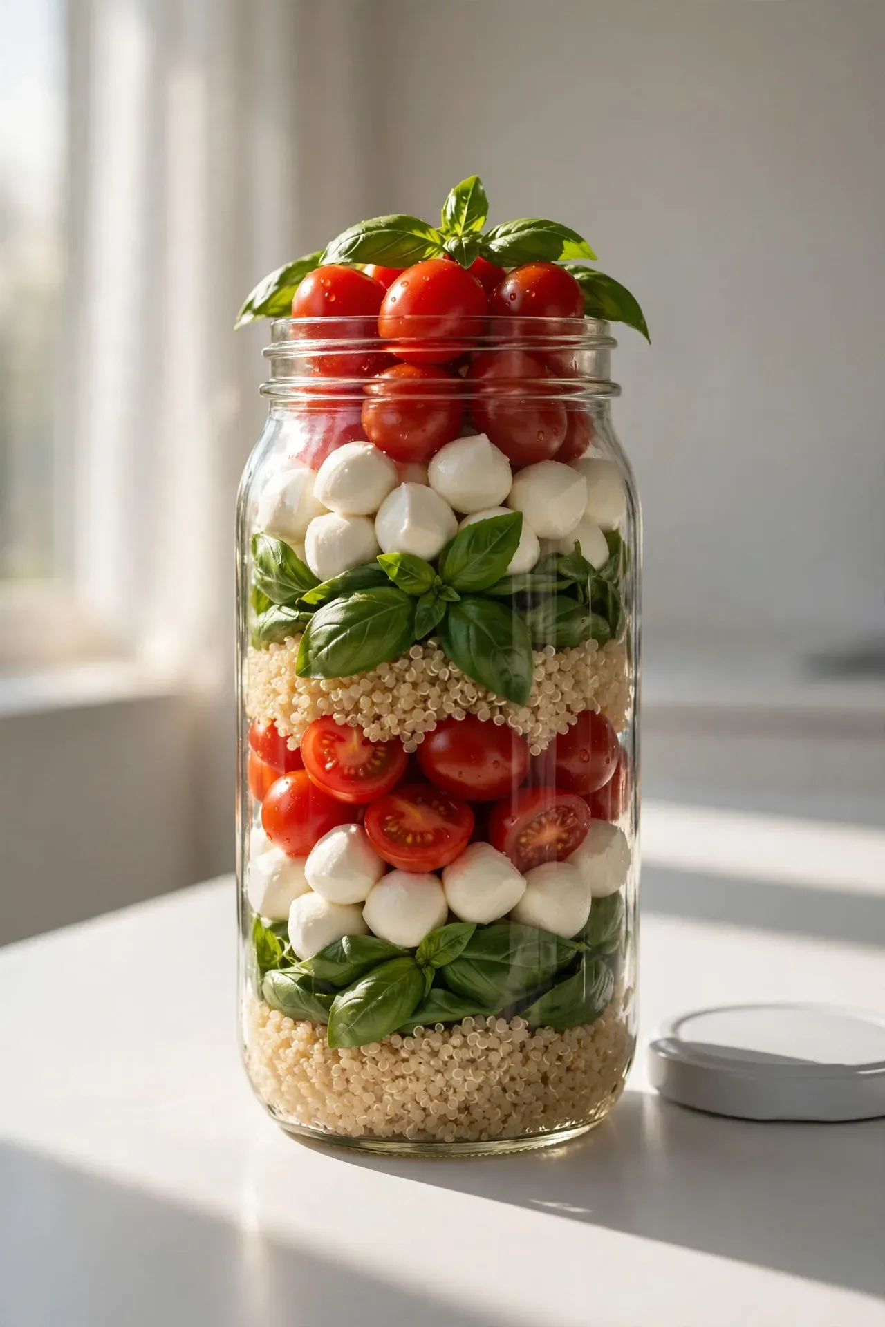 Mason Jar Caprese Quinoa
