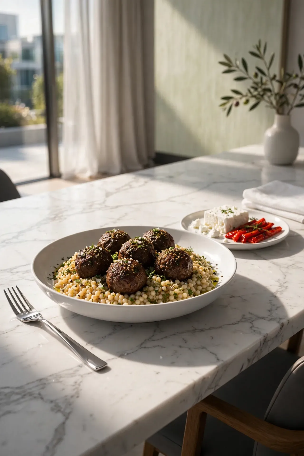 Mediterranean Lamb Meatball Bowl
